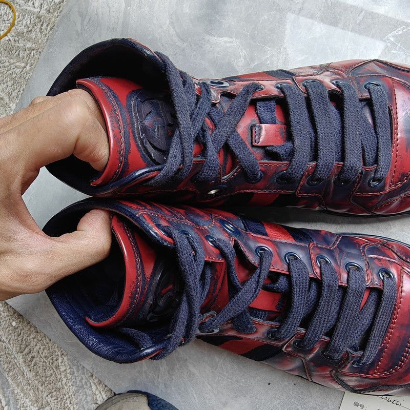 Gucci Gucci Classic High-Top Sneakers in Red and Black Size US 7.5 / EU 40-41 - 4 Thumbnail