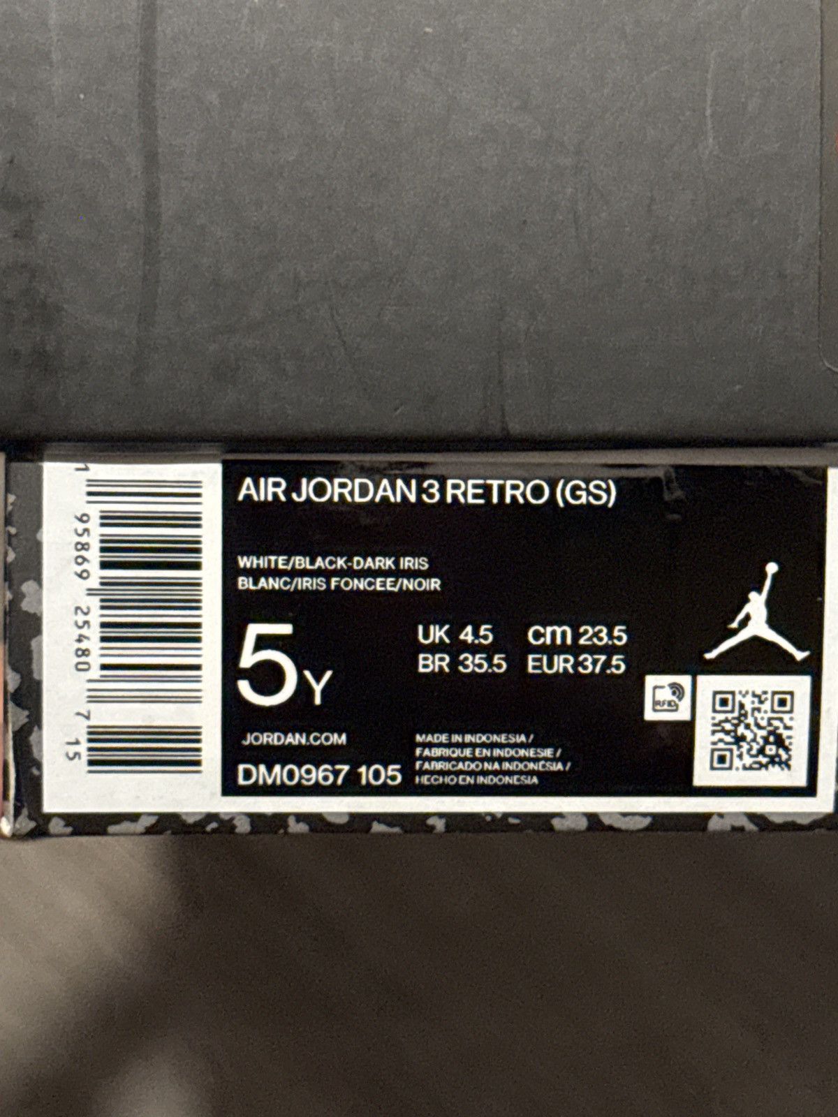 Jordan Brand Jordan 3 Retro Dark Iris (GS) Size 5Y/6.5W Size US 5 / EU 37 - 10 Thumbnail