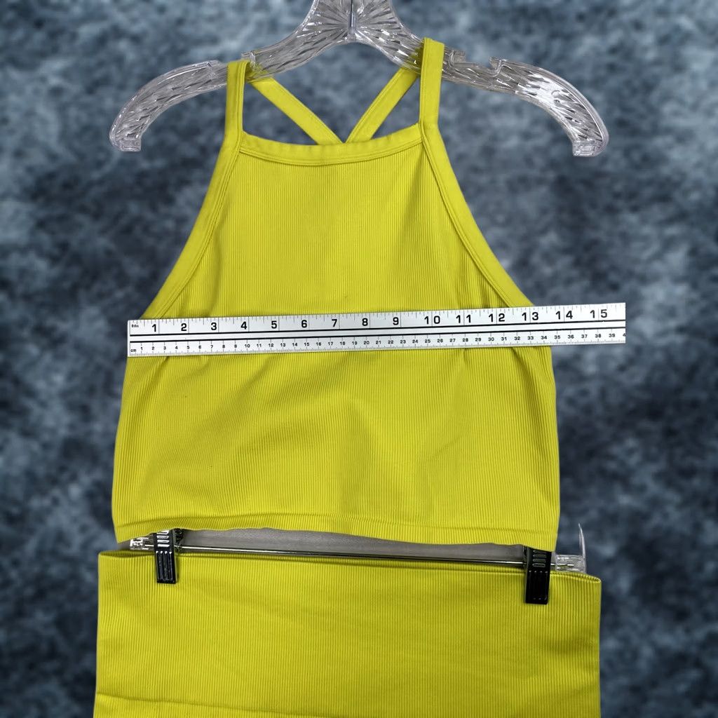 Vintage Wild Fable Yellow Crop Top Shorts XXL Workout Set Halter Ribbed Knit Gym Womens Size XXL / US 16-18 / IT 52-54 - 1 Thumbnail