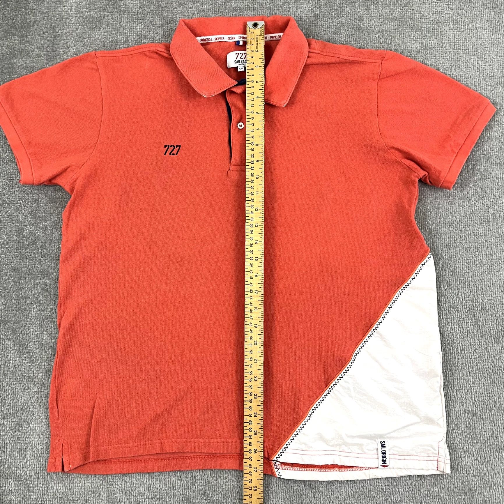 Vintage VINTAGE 727 SAILBAGS FRANCE Polo Shirt Adult 2XL Orange Nautical Yachting Sail Shirt Womens 2007 Size XXL / US 16-18 / IT 52-54 - 4 Thumbnail
