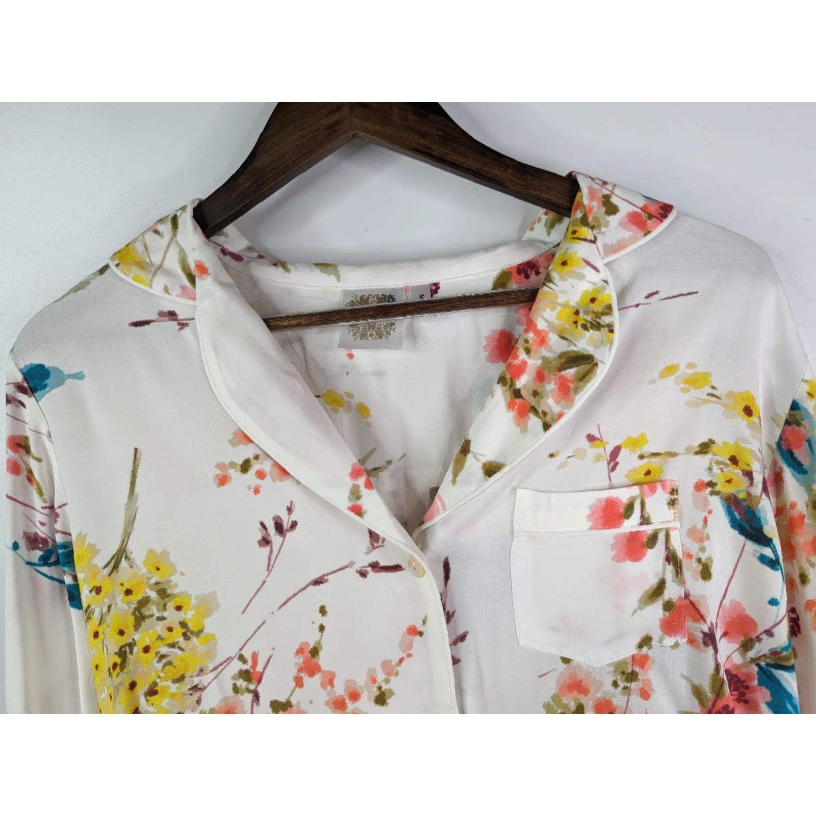 Sugar Plum Pretty Sugar Floral Short Sleeve Pajama Top Womens Small Rayon Multicolor Size S / US 4 / IT 40 - 2 Thumbnail