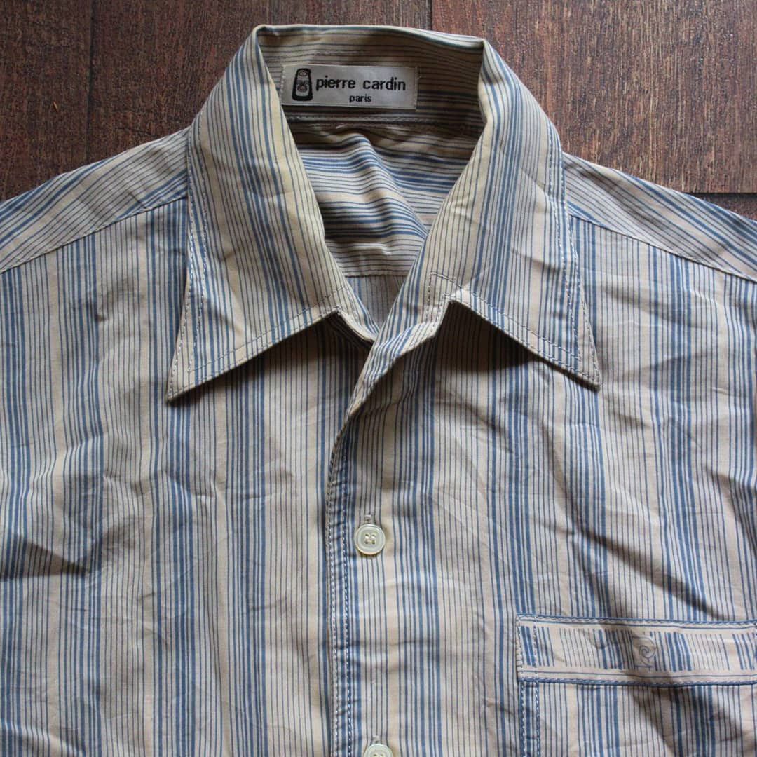 Pierre Cardin Vintage Pierre Cardin A 70s stripe vintage blue shirt m Size US M / EU 48-50 / 2 - 2 Thumbnail