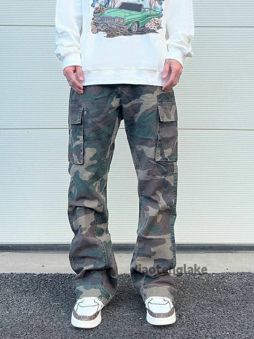Designer × Japanese Brand × Vintage washed faded cleanfit yuppie bootcut flared cargo pants Size US 32 / EU 48 - 6 Thumbnail