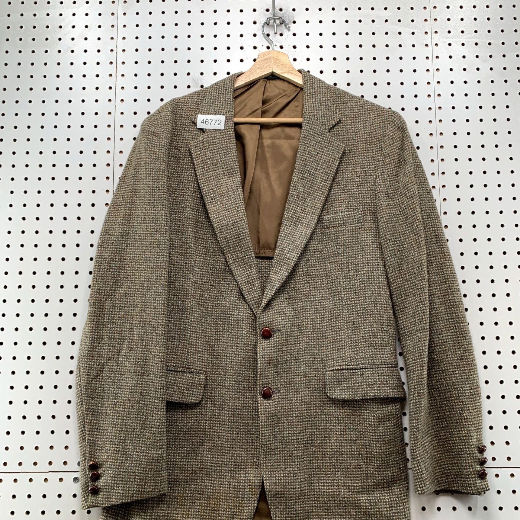 Vintage VINTAGE Carson Pirie Scott Blazer Mens 40 Brown Wool Tweed Union USA Sports Coat Jacket Size 40R - 6 Thumbnail