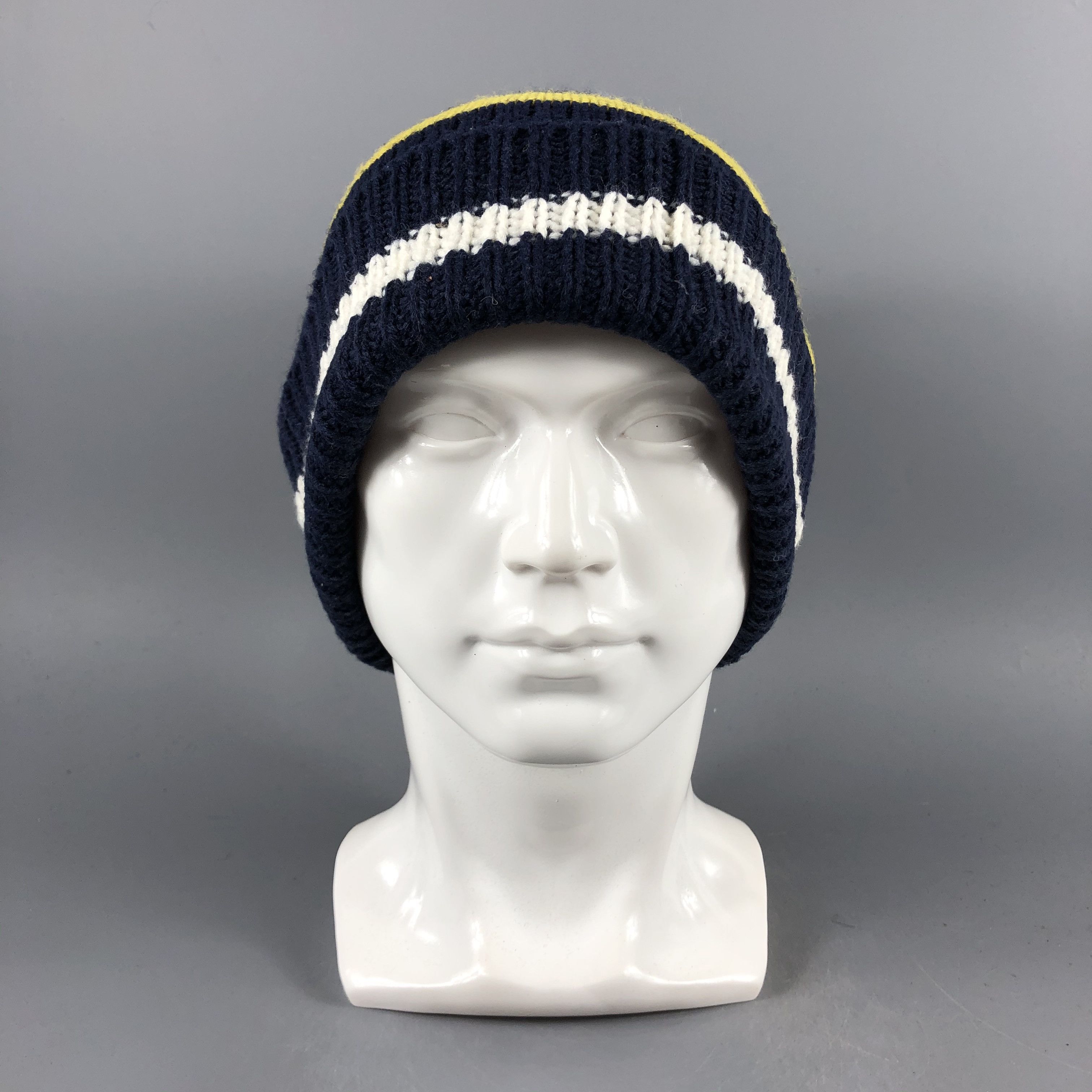 Vintage Dip Drops Stripe Beanie Snow Hat Snow Cap -D1198 Size ONE SIZE - 2 Thumbnail