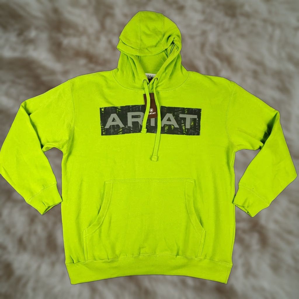 Ariat Ariat Hoodie Mens Small Neon Yellow/Green Pullover Sweatshirt Sweatshirt Pullover Hooded Knit Logo All Seasons Sports Casual Jacket/ Sweater Size US S / EU 44-46 / 1 - 1 Thumbnail