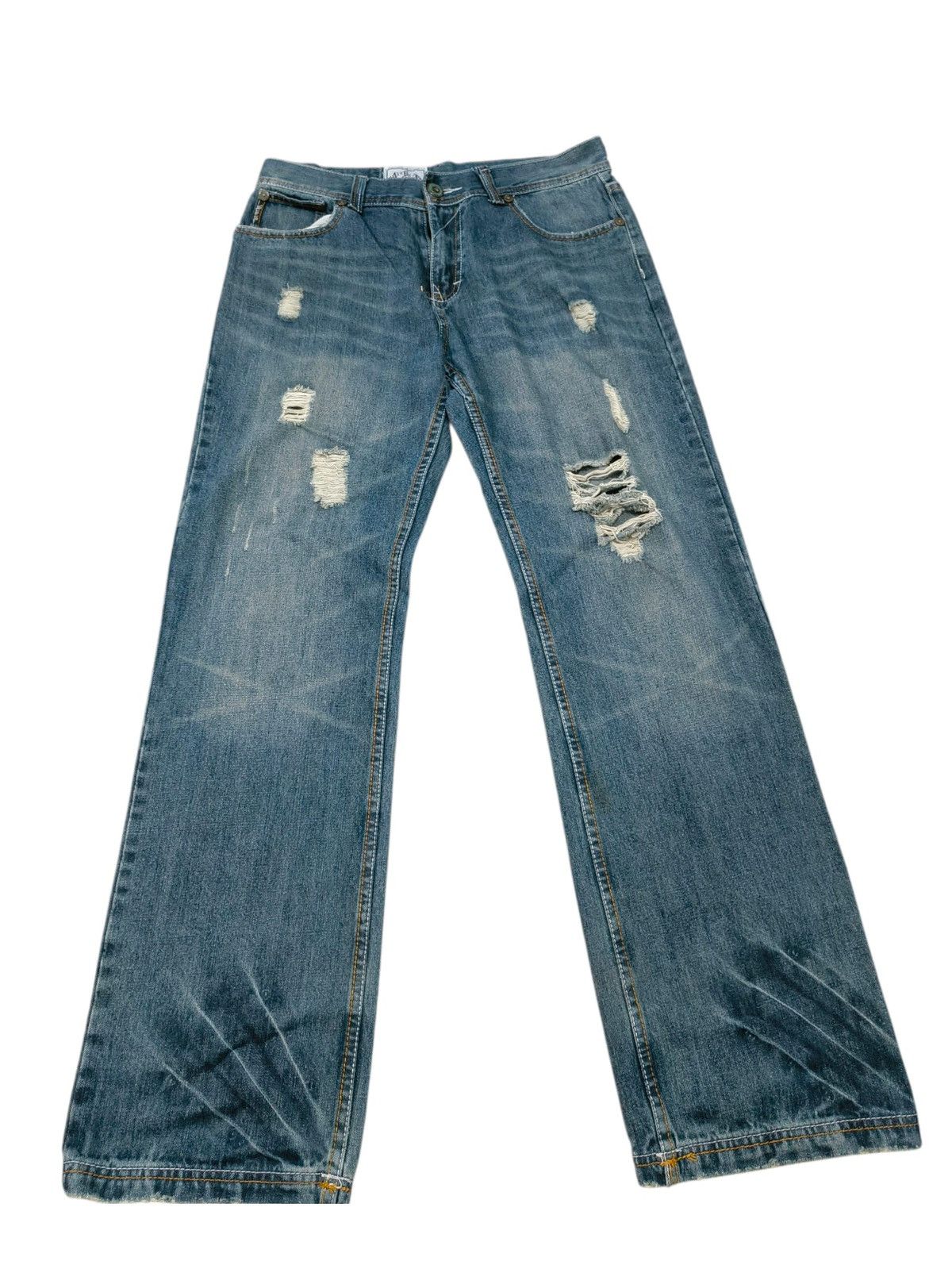 Kapital America & First Distressed Grunge Rock Jeans Size US 34 / EU 50 - 1 Thumbnail