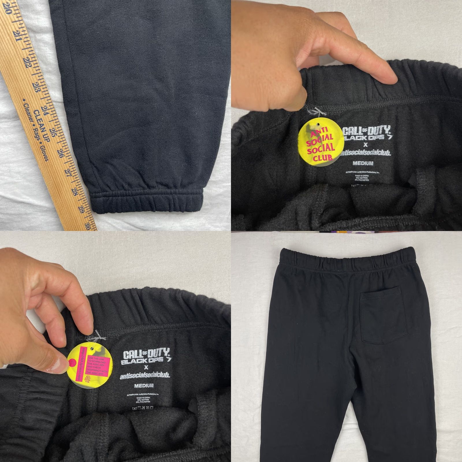 Anti Social Social Club VINTAGE Anti Social Social Club Call Of Duty Black Ops 7 Sweatpants Mens M Black Size US 31 - 8 Thumbnail