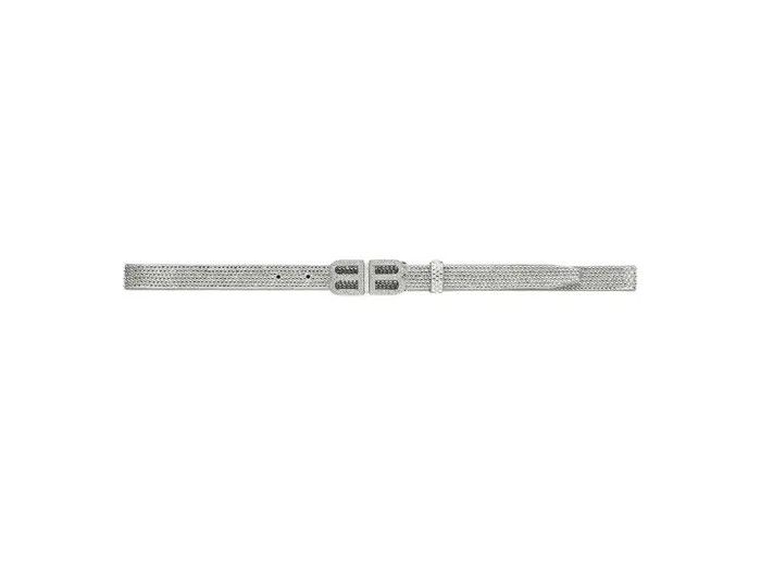 Balenciaga o1bcso1str0226 Size: 90 / BB Hourglass Thin Belt In Silver Size 36 - 1 Preview