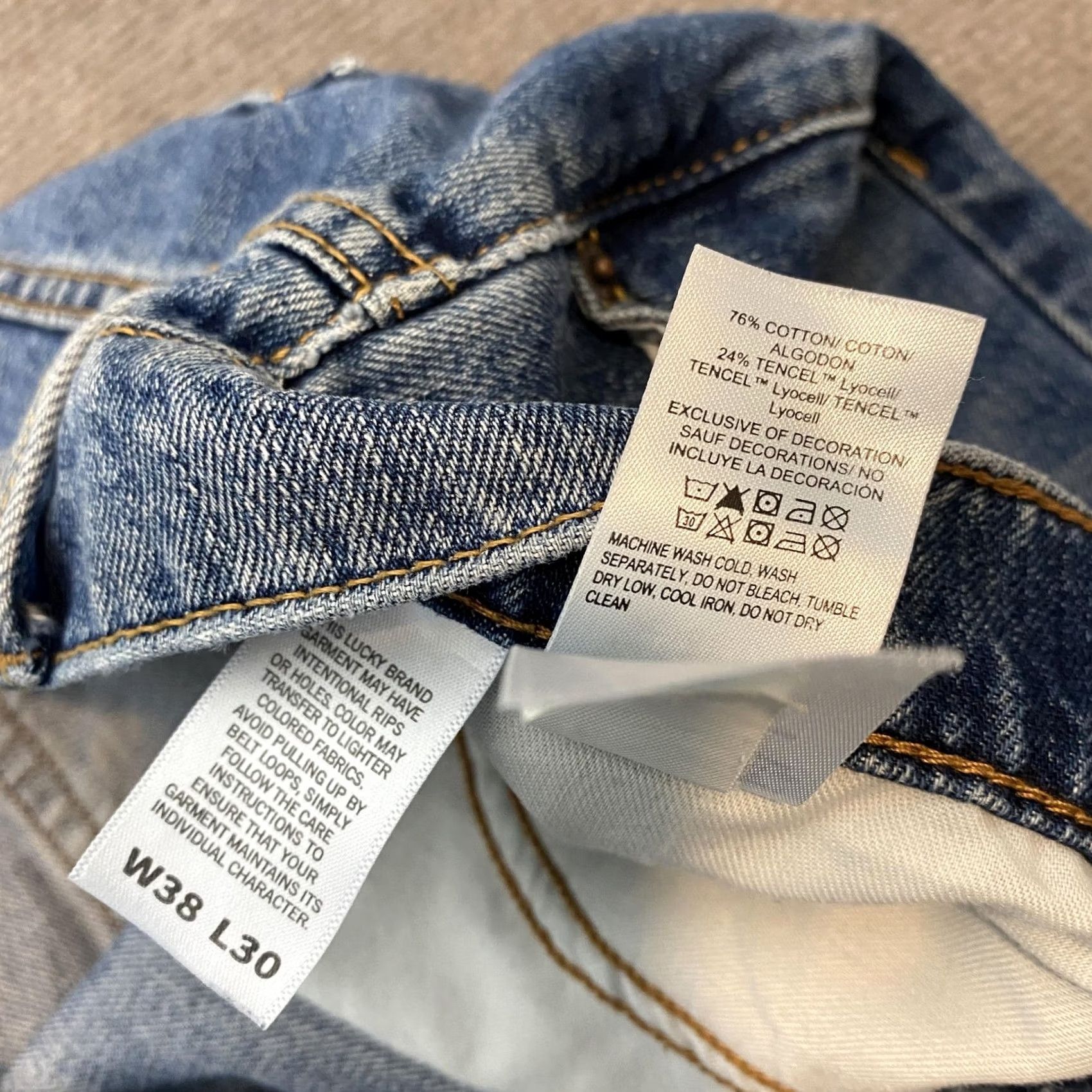 Lucky Brand Lucky Brand 121 Slim Straight Jeans Mens Size 38x30 Blue Denim Pants Distressed Size US 38 / EU 54 - 7 Thumbnail