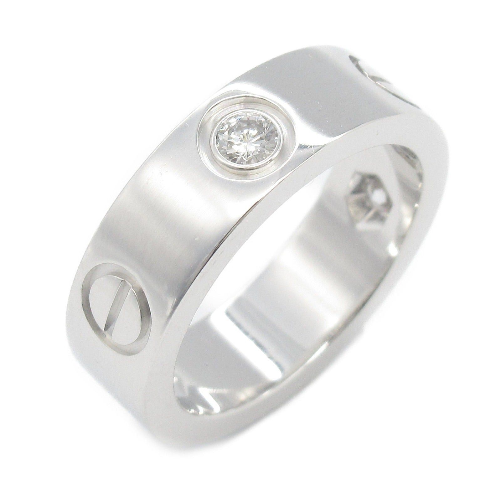 Cartier Cartier Love Ring Half Diamond K18Wg (White Gold) Clear Size ONE SIZE - 1 Thumbnail