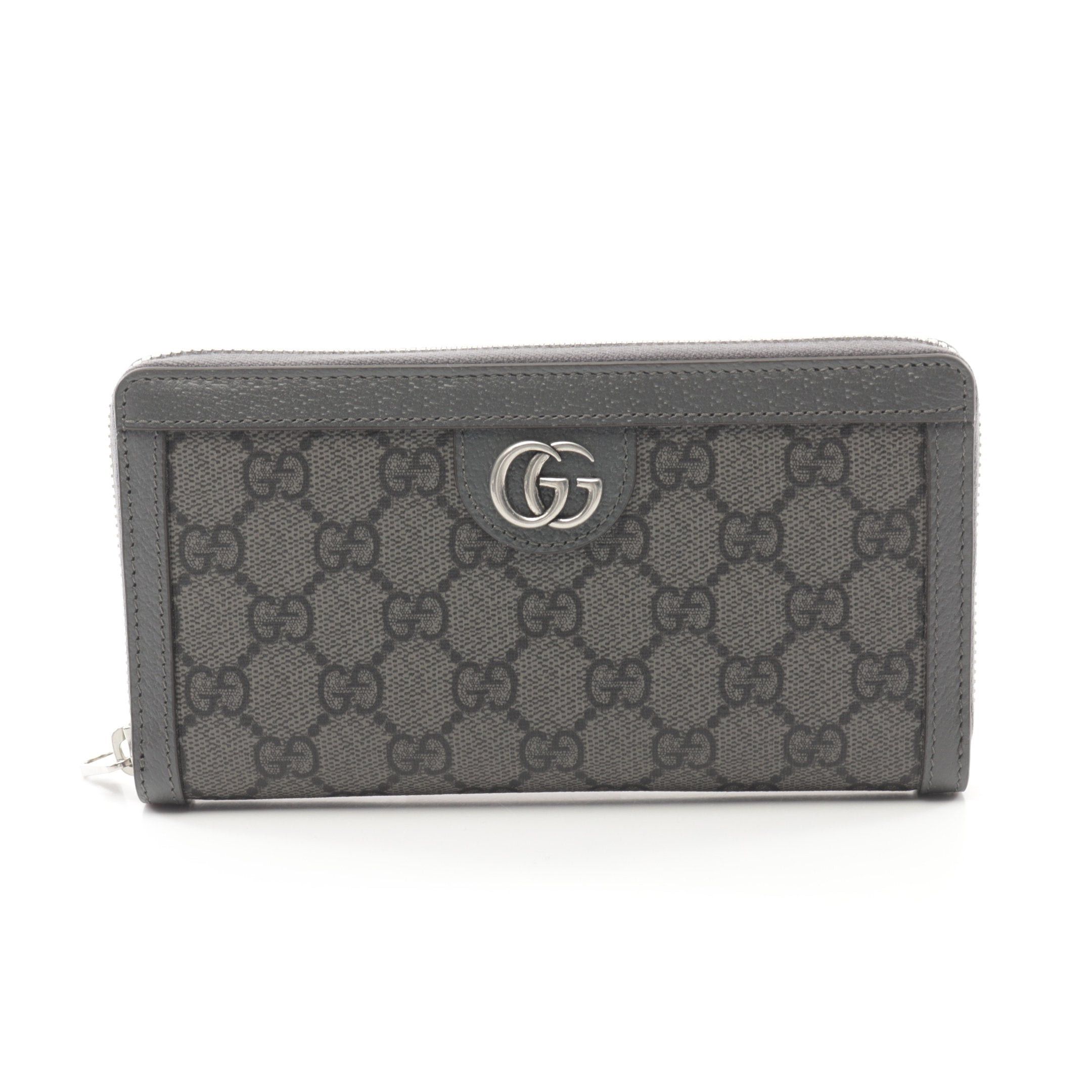 Gucci Gucci Ophidia Gg Supreme Round Zipper Long Wallet Leather Gray Size ONE SIZE - 1 Thumbnail