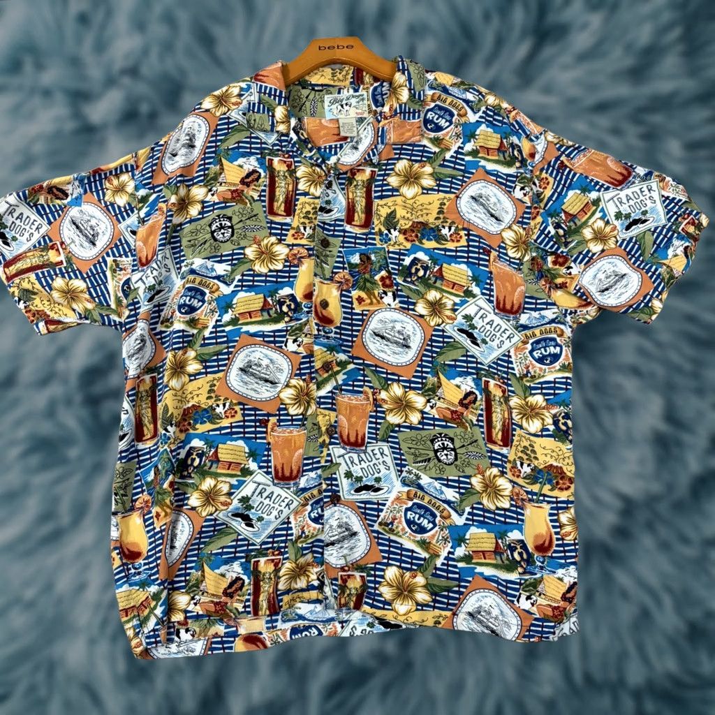 Big Dogs Big Dogs Tropical Tiki Hawaiian Shirt Mens XL Rayon Hula Blue Size US XL / EU 56 / 4 - 1 Thumbnail