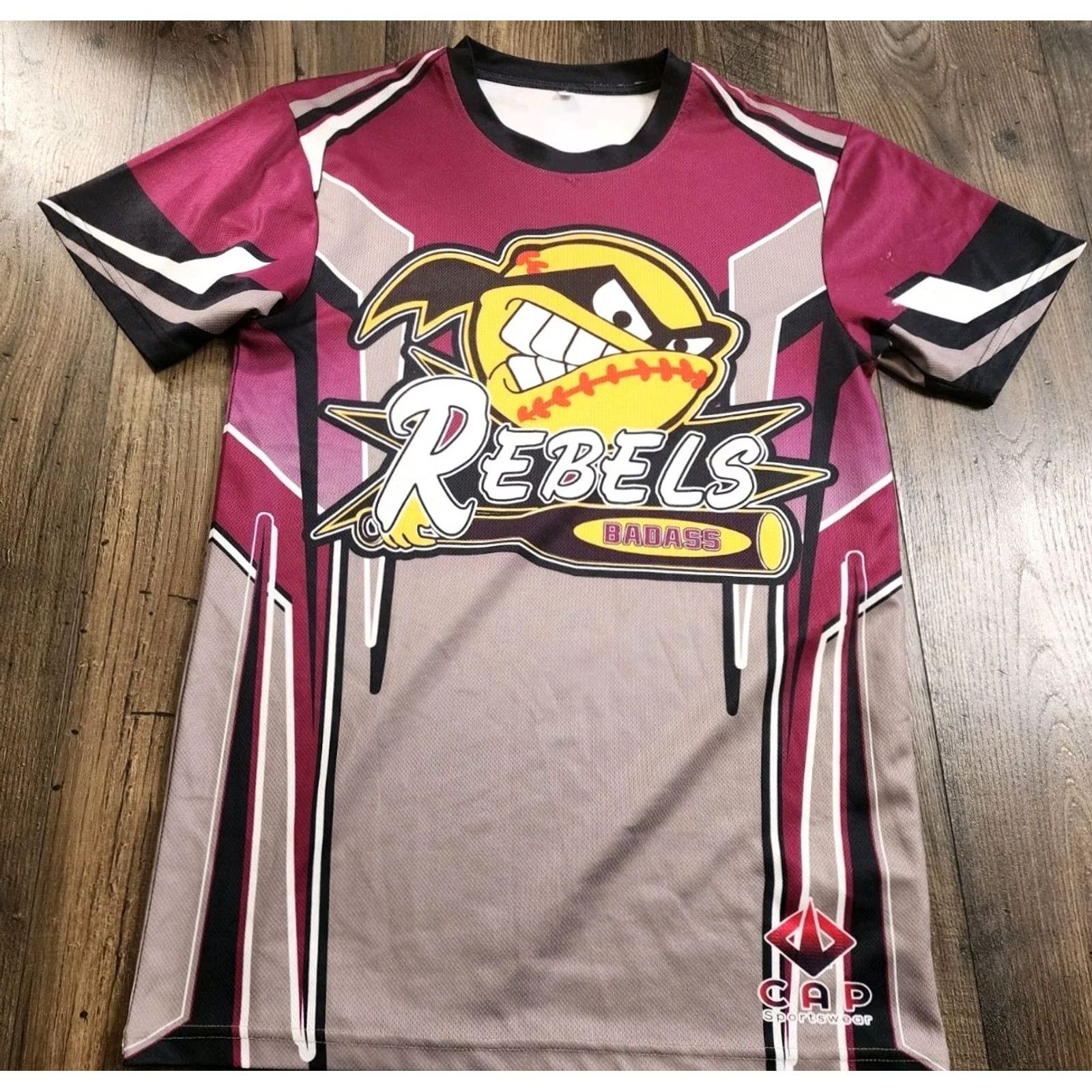 Vintage Mens M Badass Rebels Softball Jersey T Shirt Distressed Muscle Nike Shirts: No, incorrect Size US M / EU 48-50 / 2 - 2 Thumbnail