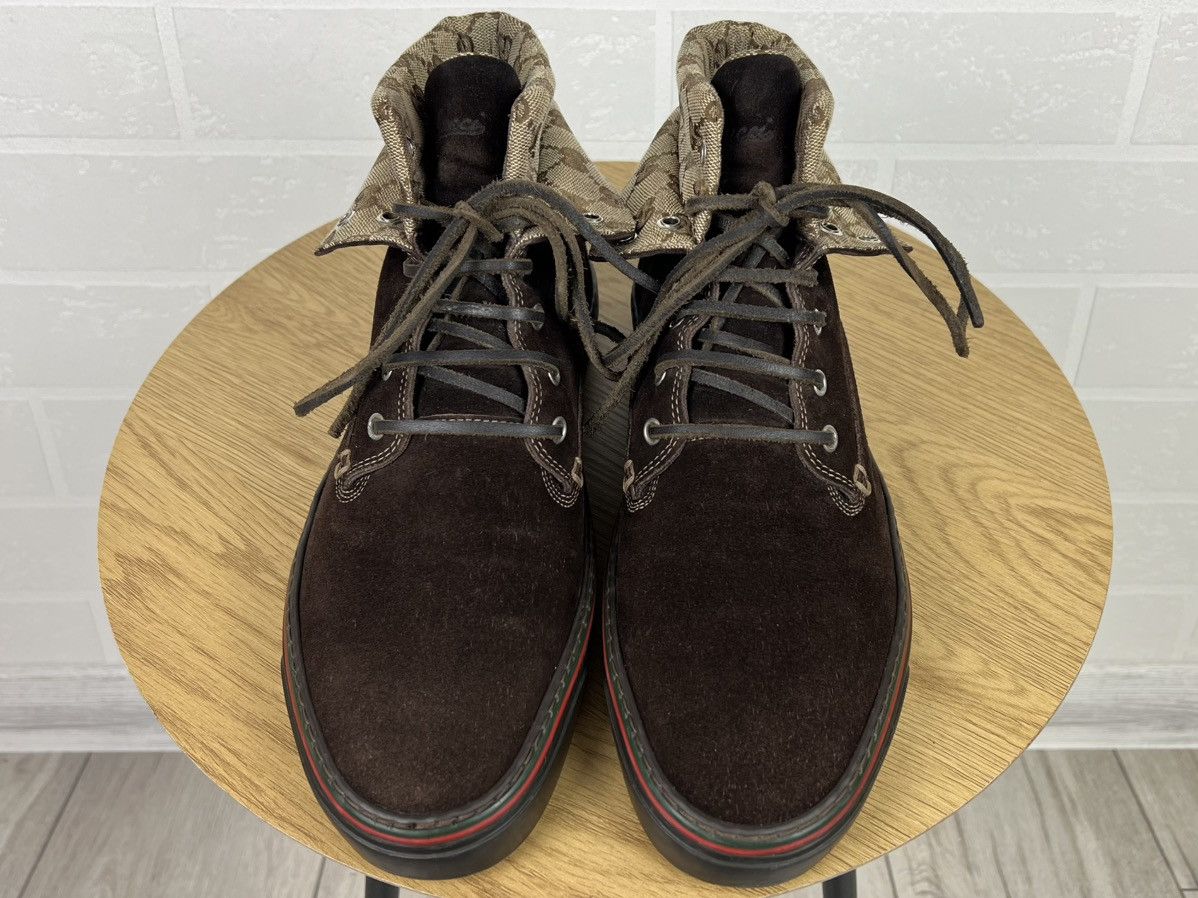 Gucci GUCCI Boots Suede Leather Shoes GG Monogram Logo Brown Men’s Size US 8 / EU 41 - 5 Thumbnail