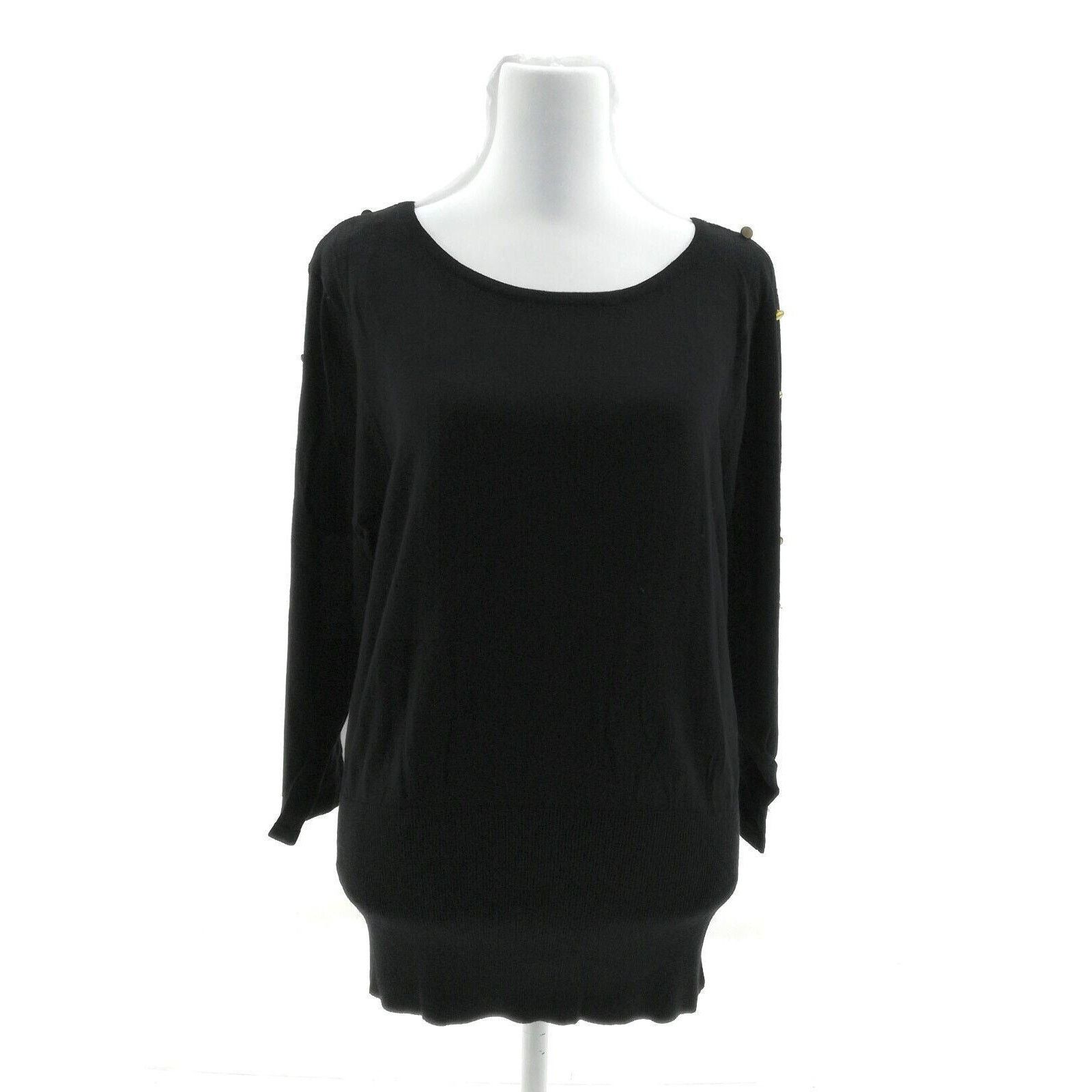 Other Objects Dart Black Sweater with Button Detailing Size Large Size L / US 10 / IT 46 - 2 Thumbnail