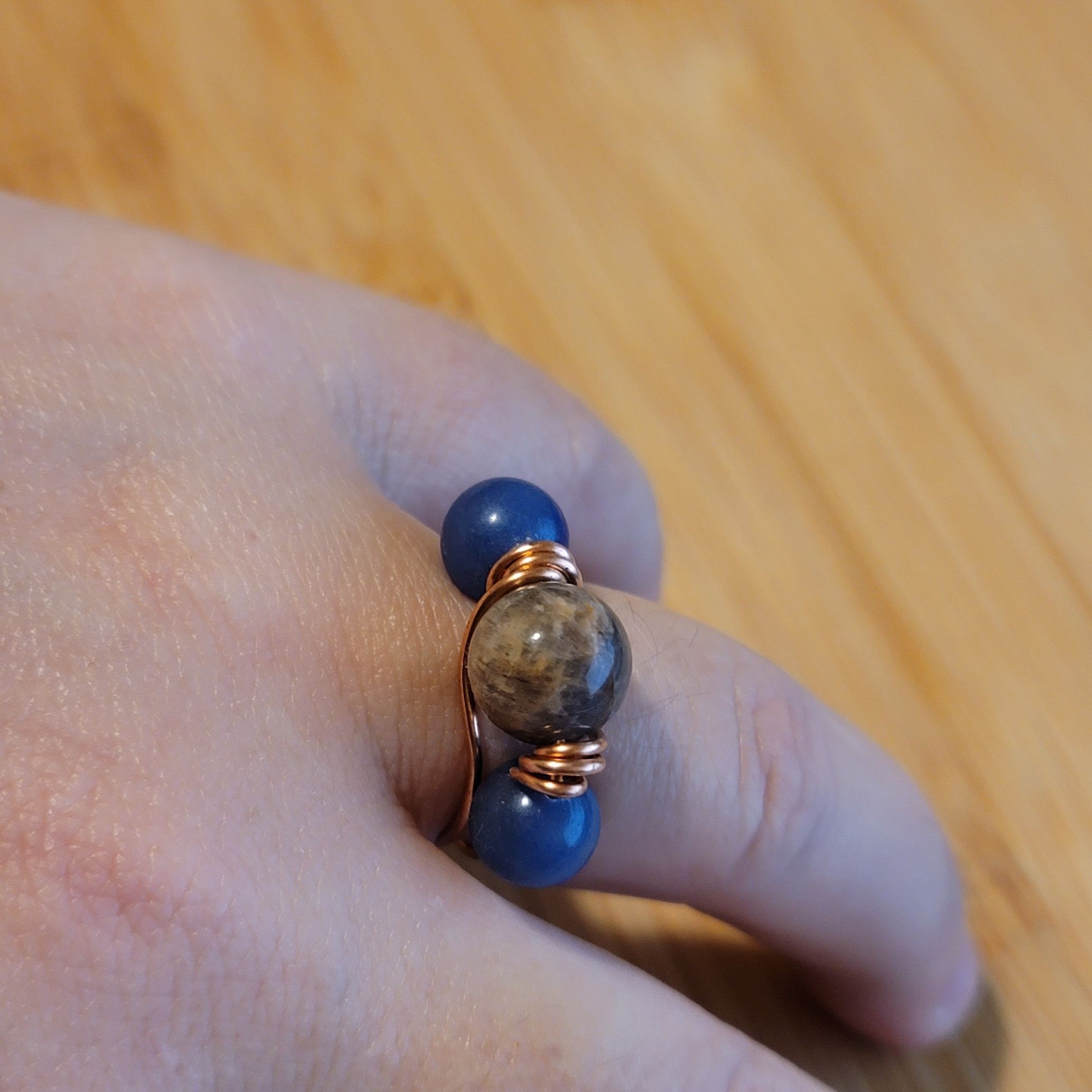 Handmade Handmade Sunstone Aventurine Copper Ring Size ONE SIZE - 1 Thumbnail