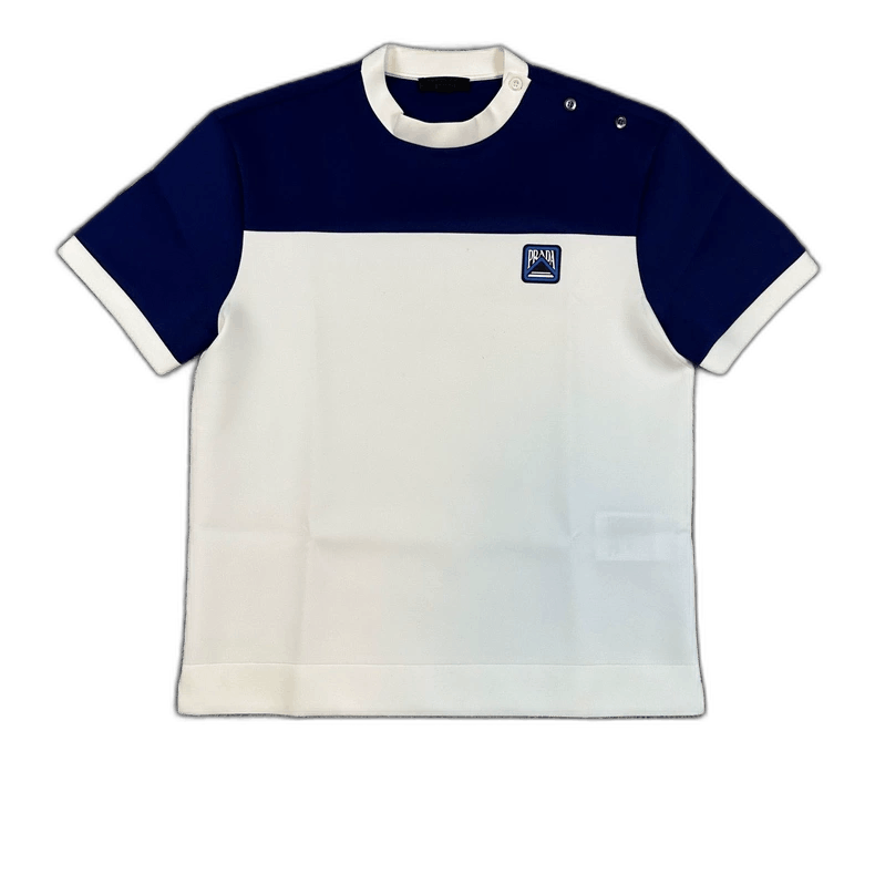 Prada Prada Blue White Panel Short Sleeve T-Shirt Size US L / EU 52-54 / 3 - 1 Thumbnail