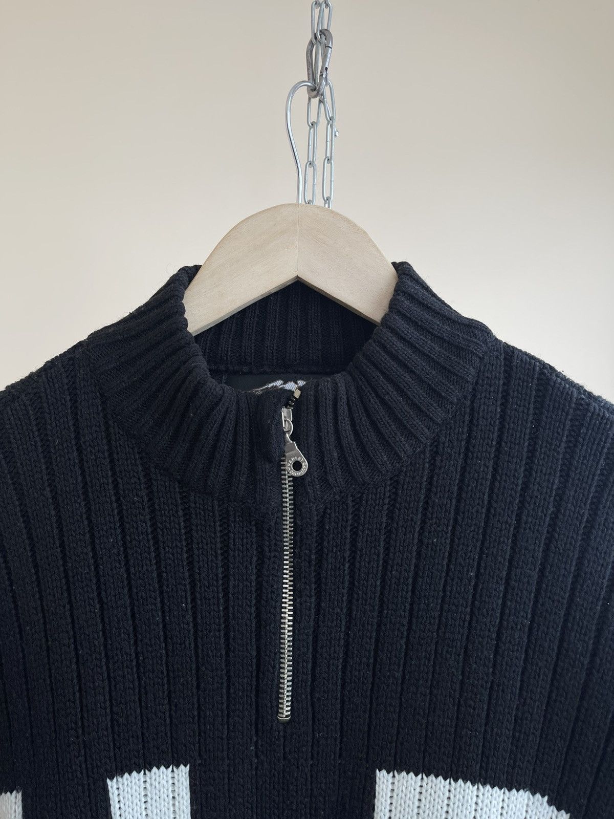 Harley Davidson HD Logo Print Half Zip Wool Ribbed Knit Pullover Sweater 90s Size US XL / EU 56 / 4 - 3 Thumbnail