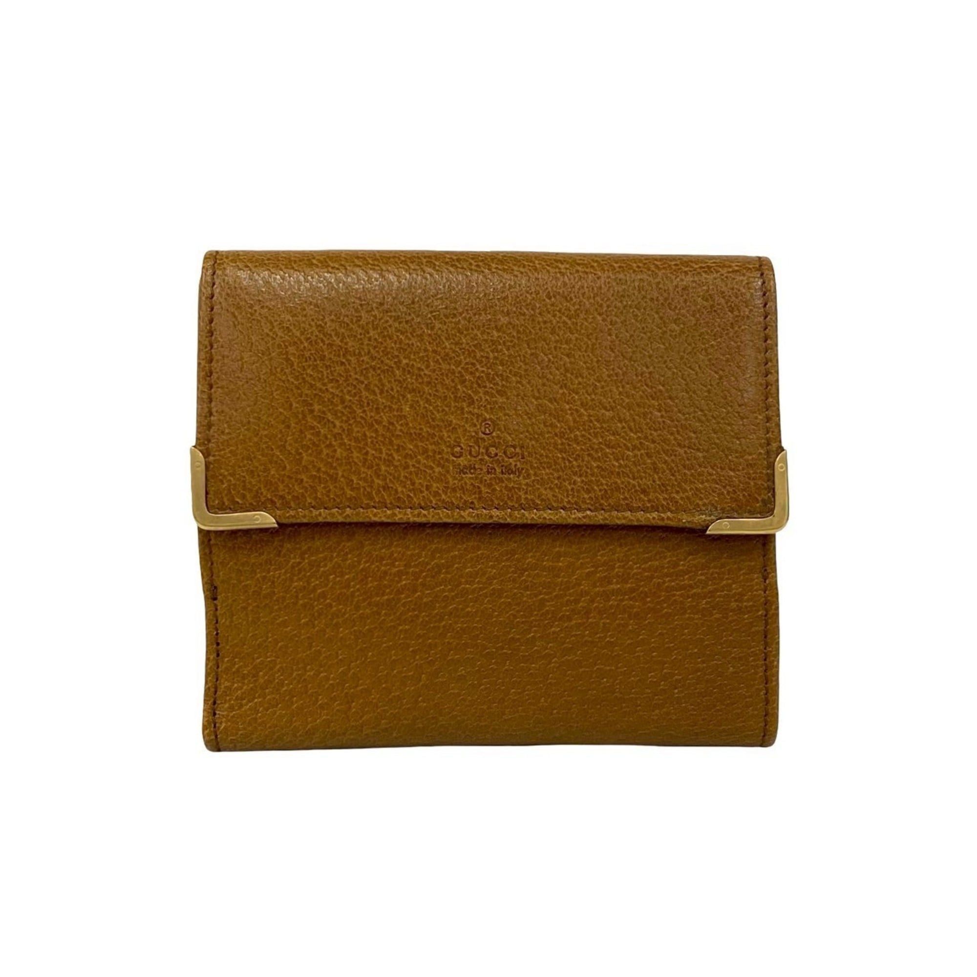 Gucci Leather Bifold Wallet with Coin and Card Case Brown 40045