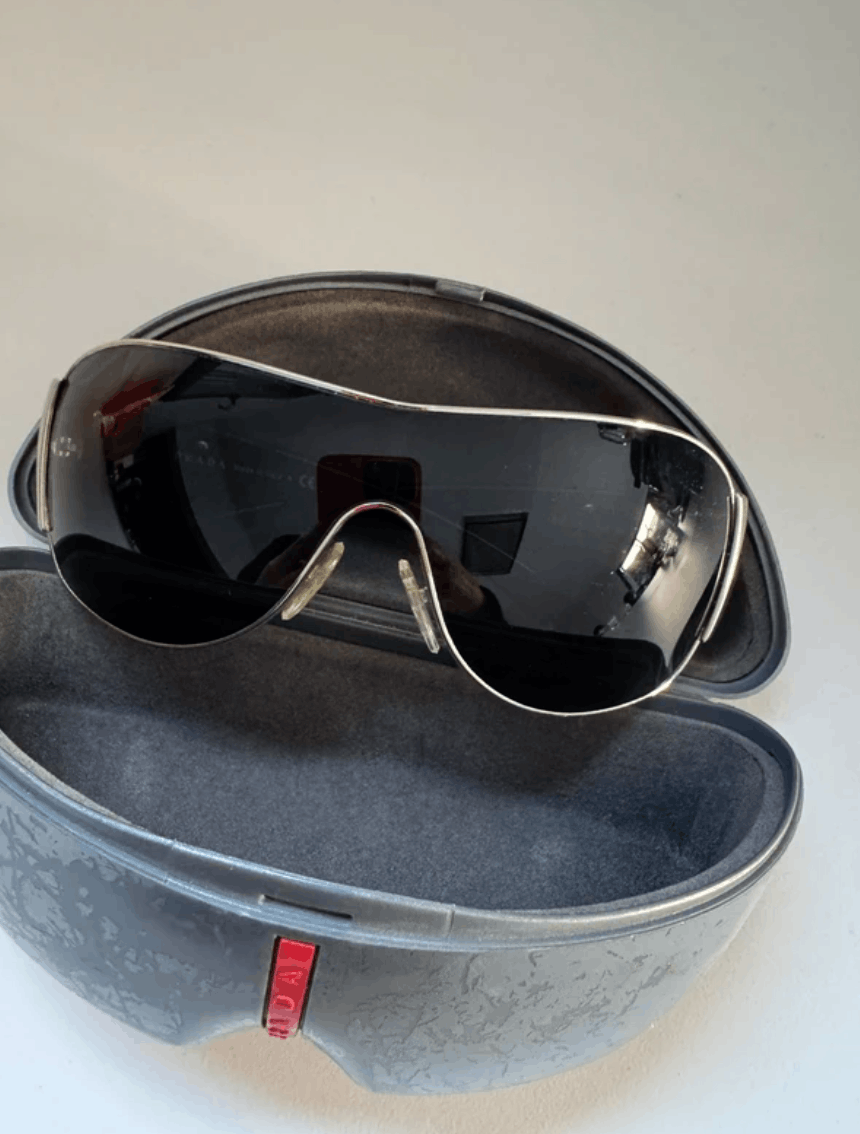 Prada PRADA Sunglasses Titanium SPR Sport Star Wrap Shield Mask Size ONE SIZE - 1 Thumbnail