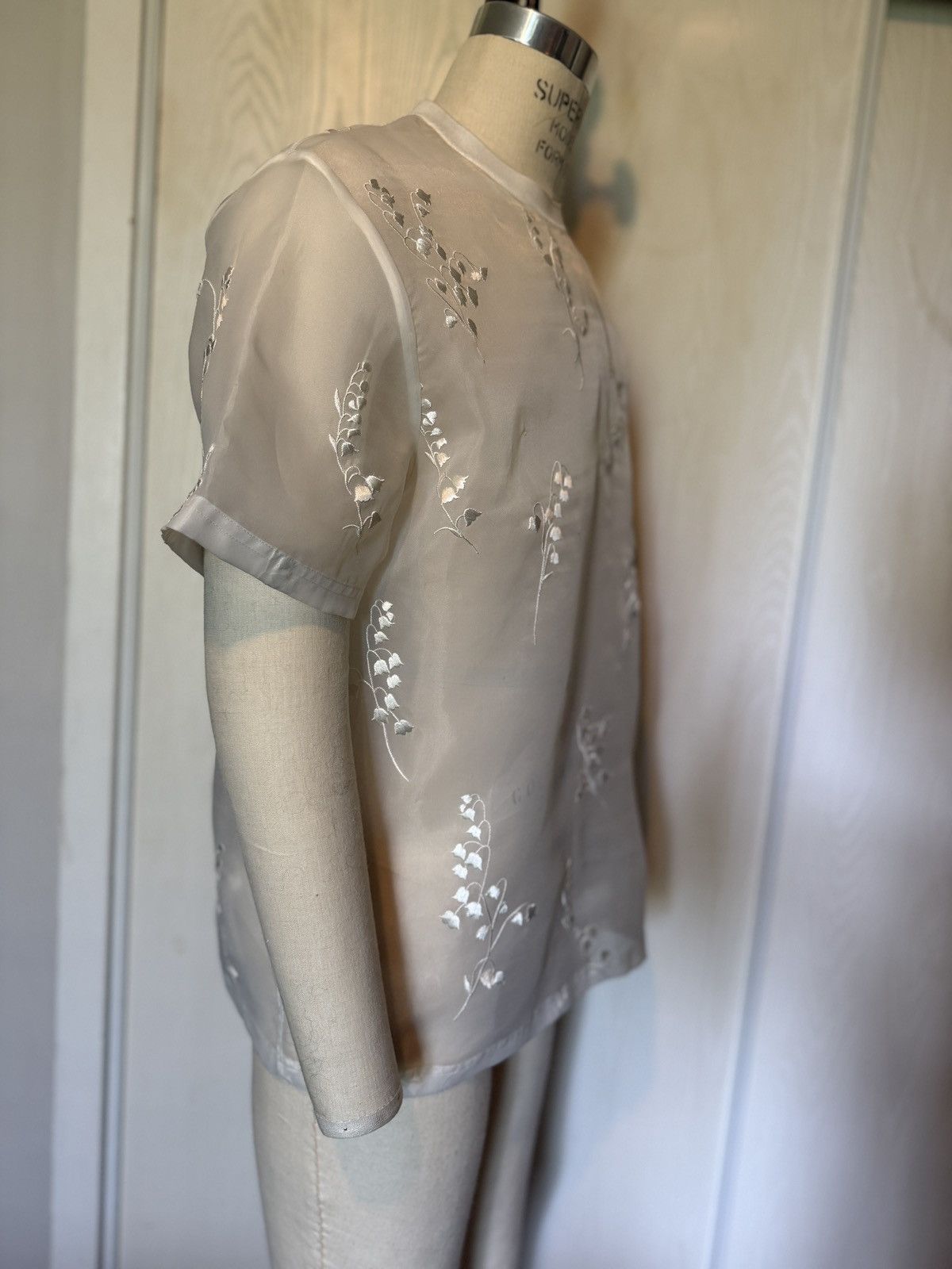 Erdem ERDEM x H&M Embroidered Sheer T-Shirt Size US L / EU 52-54 / 3 - 3 Thumbnail