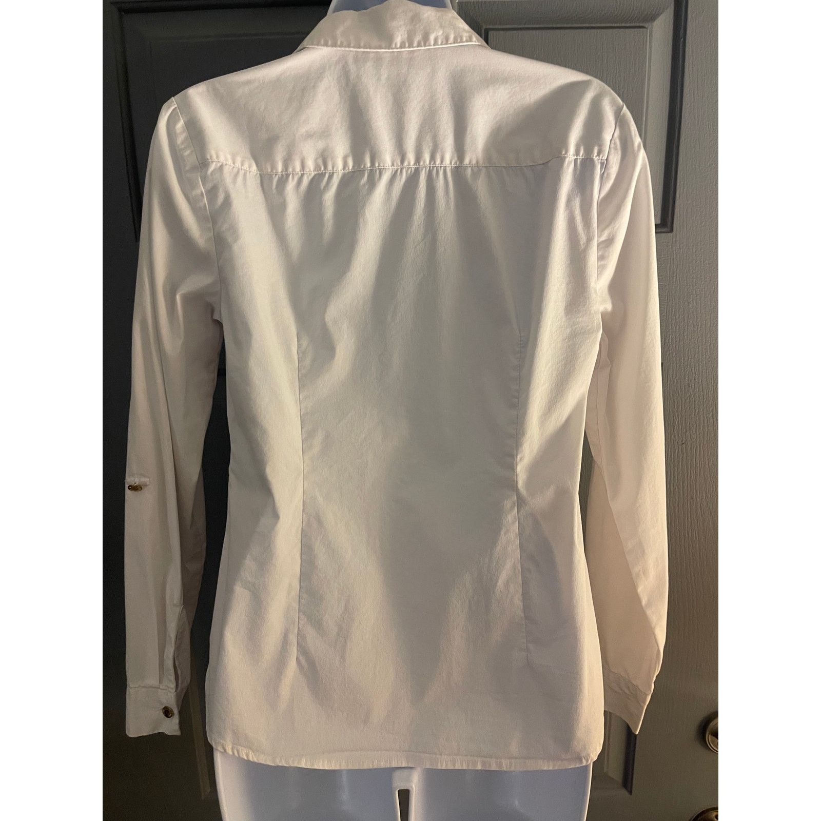 Anne Klein Anne Klein White Button Front Blouse Small Classic Shirt Size S / US 4 / IT 40 - 9 Thumbnail