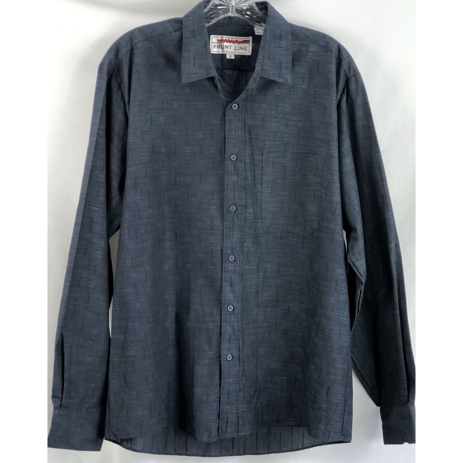 Vintage VINTAGE NWT JW front line Button Down Shirt 16/35 Blue geo Long Sleeve Classic Shirt Mens Size US L / EU 52-54 / 3 - 4 Thumbnail