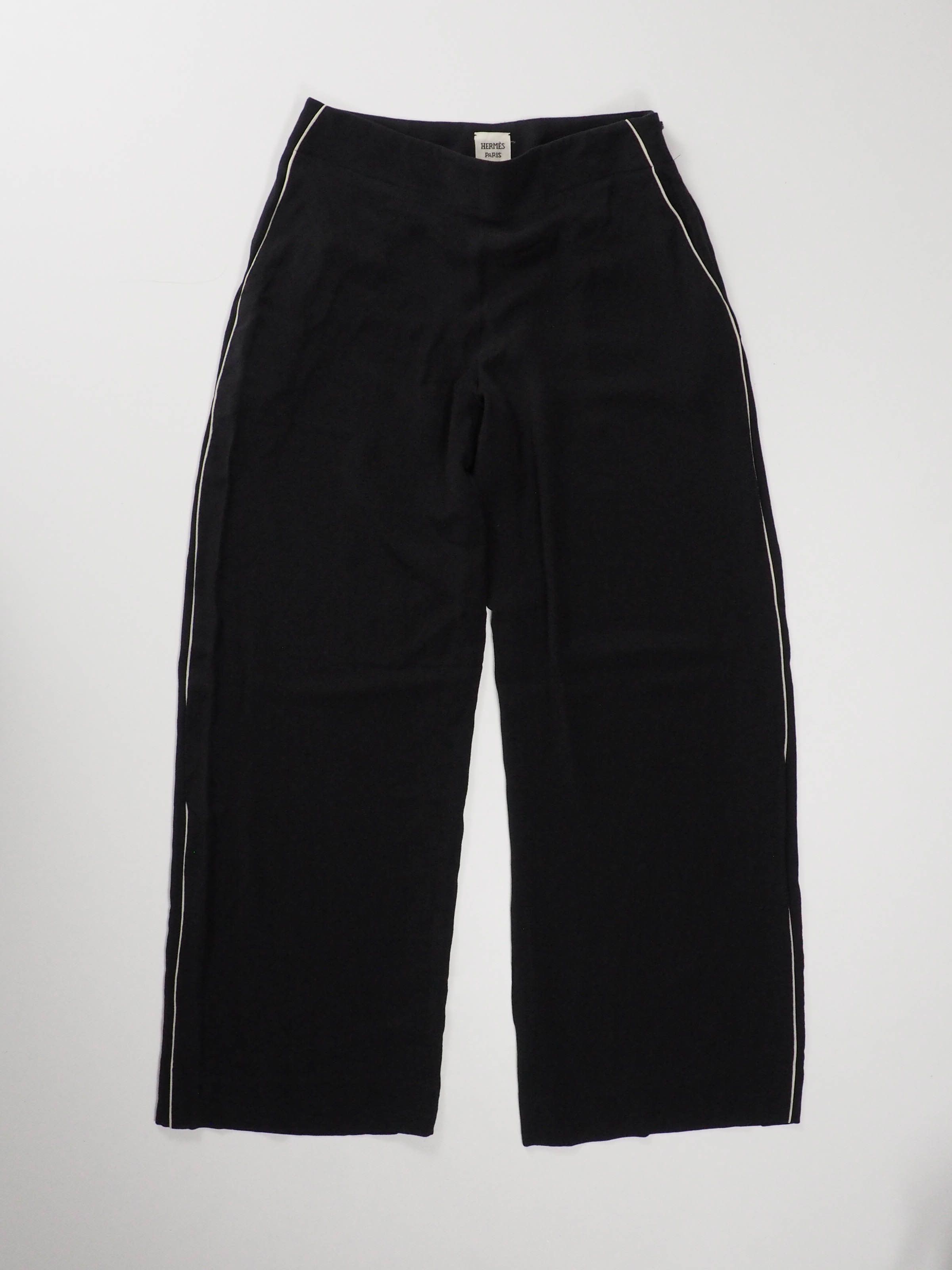 Hermes Hermès Side Stripe Wide Trousers Size 27" / US 4 / IT 40 - 1 Thumbnail
