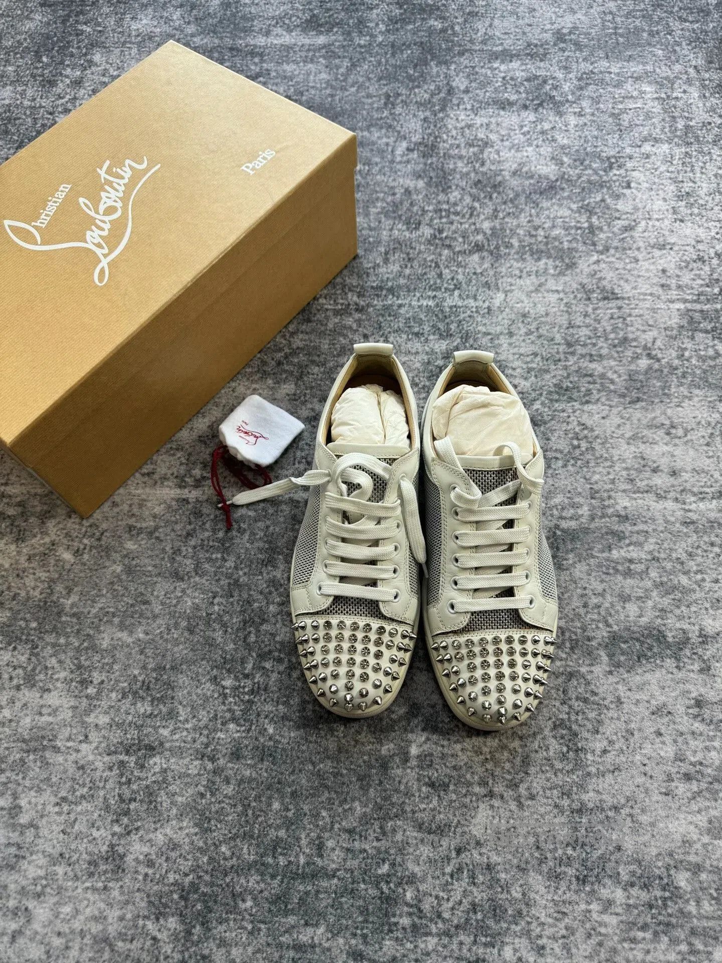 Christian Louboutin Christian Louboutin White Studded Sneakers. Size US 9.5 / IT 39.5 - 1 Thumbnail