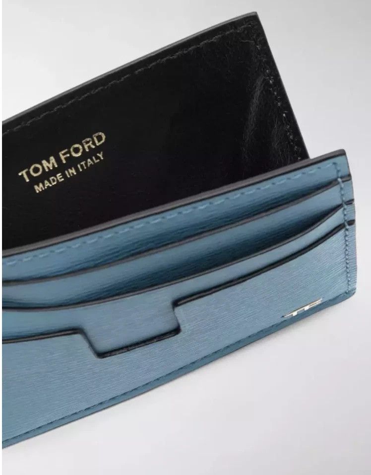 Tom Ford Tom ford T-line cardholder small leather wallet Light Blue Size ONE SIZE - 3 Thumbnail