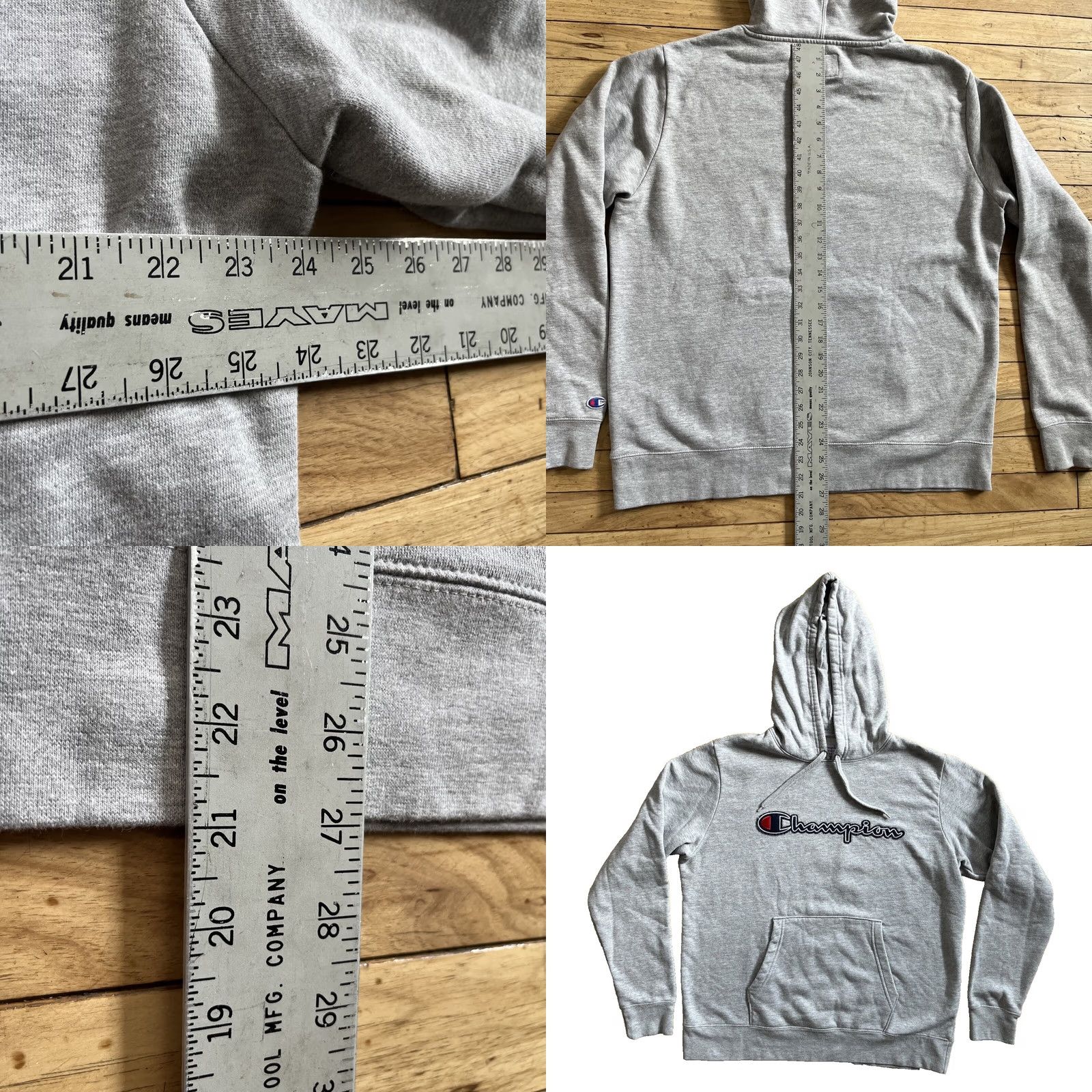 Champion CHAMPION Hoodie Men L Gray Embroidered Logo Hooded Pullover Active Sports Streetwear Size US L / EU 52-54 / 3 - 8 Thumbnail