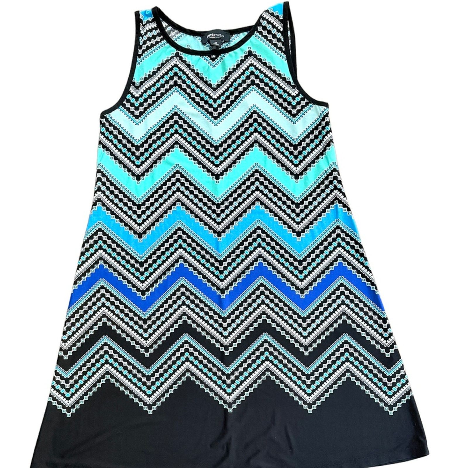 Other RN Studio Chevron sleeveless dress shift pullover summer Size M / US 6-8 / IT 42-44 - 3 Thumbnail
