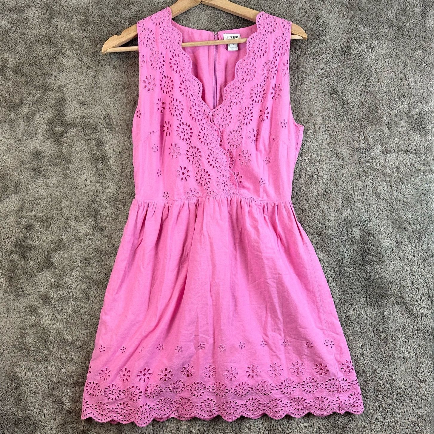 J.Crew JCrew Pink Border Eyelet Dress Sleeveless Surplice 2 XS Size XS / US 0-2 / IT 36-38 - 1 Thumbnail