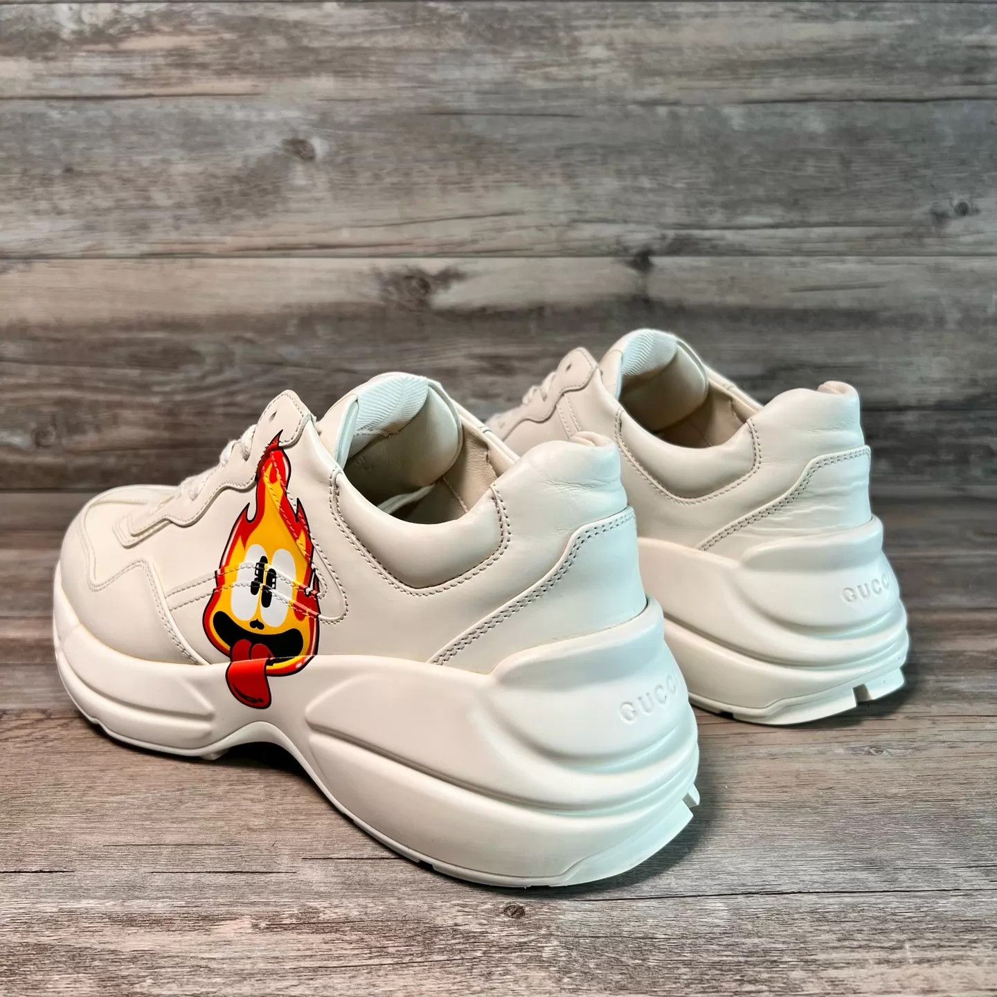 Gucci Gucci Rhyton Cartoon Flame Graphic Sneaker Off-White Size US 7.5 / EU 40-41 - 4 Thumbnail