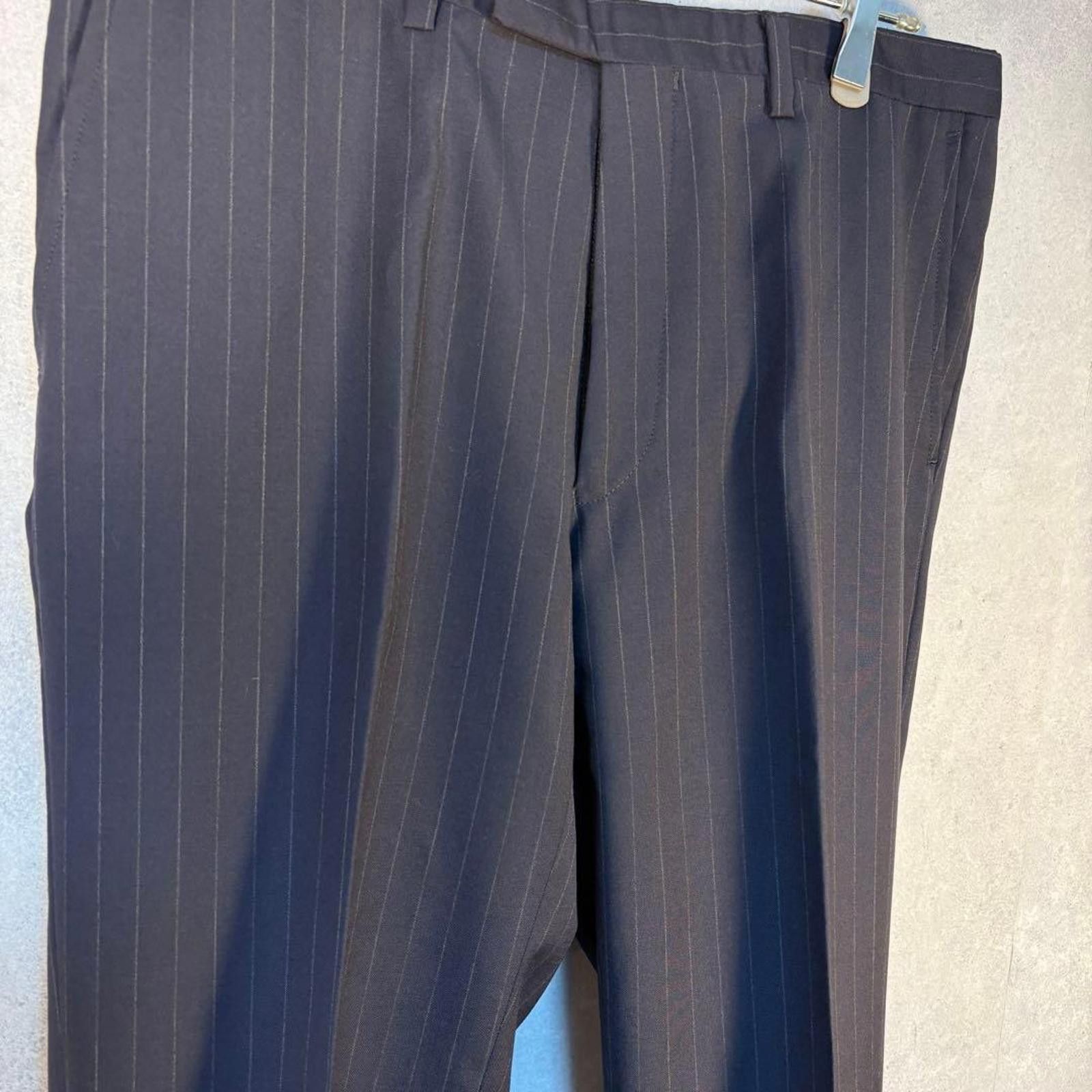 Givenchy Givenchy - Men's Black Pinstripe Suit Jacket and Trousers Size 38R - 5 Thumbnail
