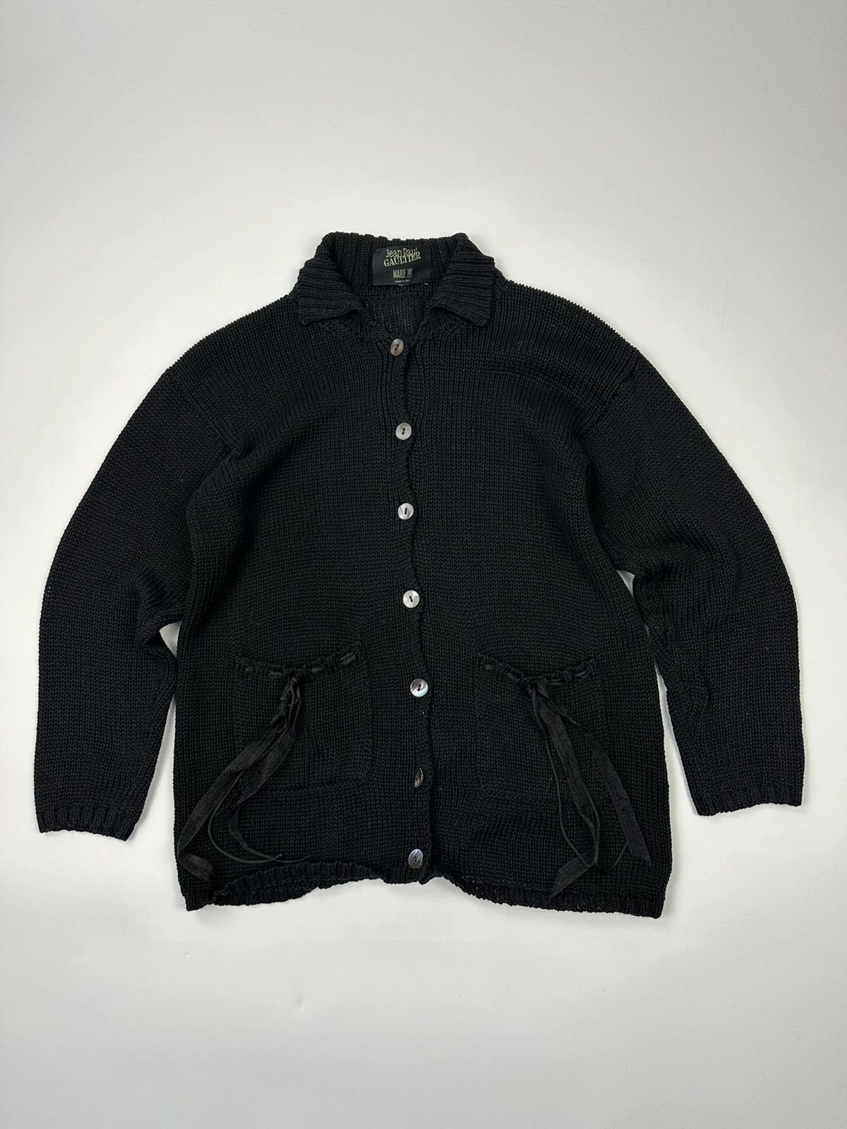 Jean Paul Gaultier Jean Paul Gautier Maille Femme Knit Cardigan Black Sweater Size M / US 6-8 / IT 42-44 - 1 Thumbnail