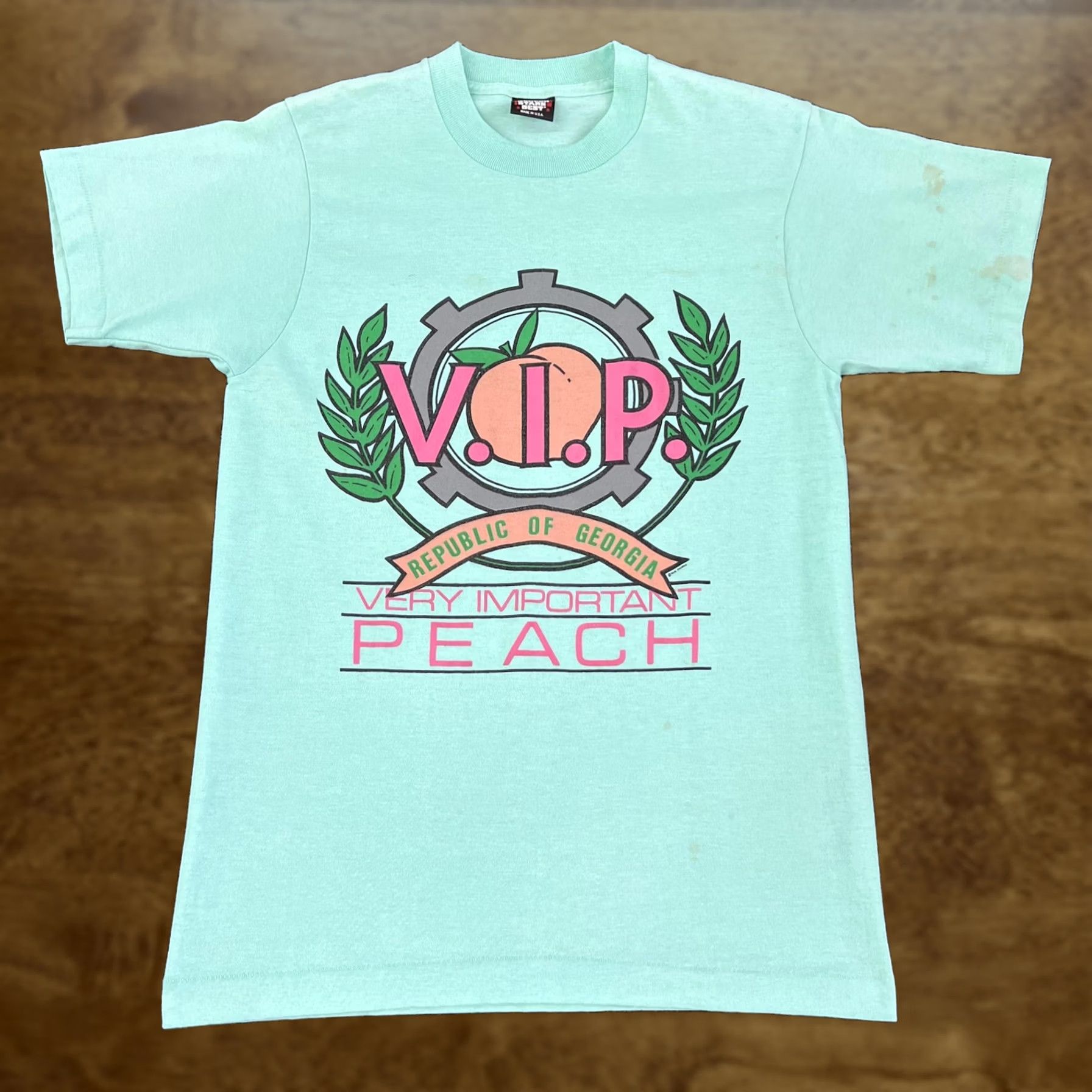 Vintage Vintage Screen Stars Best VIP Graphic Shirt Mens M Peach Georgia Shirt T-Shirt Crew Neck Short Sleeve Graphic Print Georgia VIP 90s Mens Shirt Size US M / EU 48-50 / 2 - 1 Thumbnail