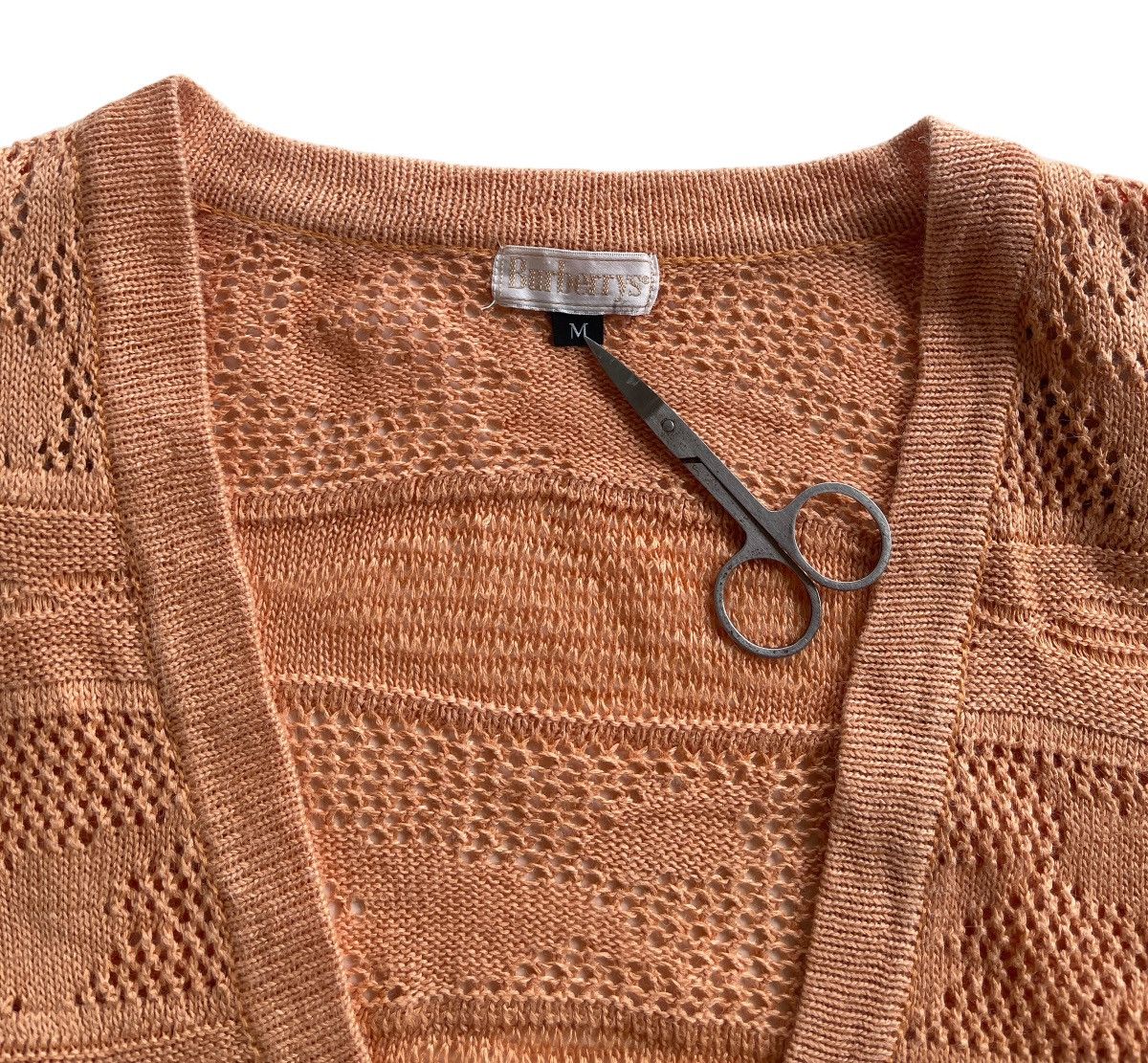 Burberry Vintage Burberrys Mesh Knit Cardigan Size M / US 6-8 / IT 42-44 - 5 Thumbnail