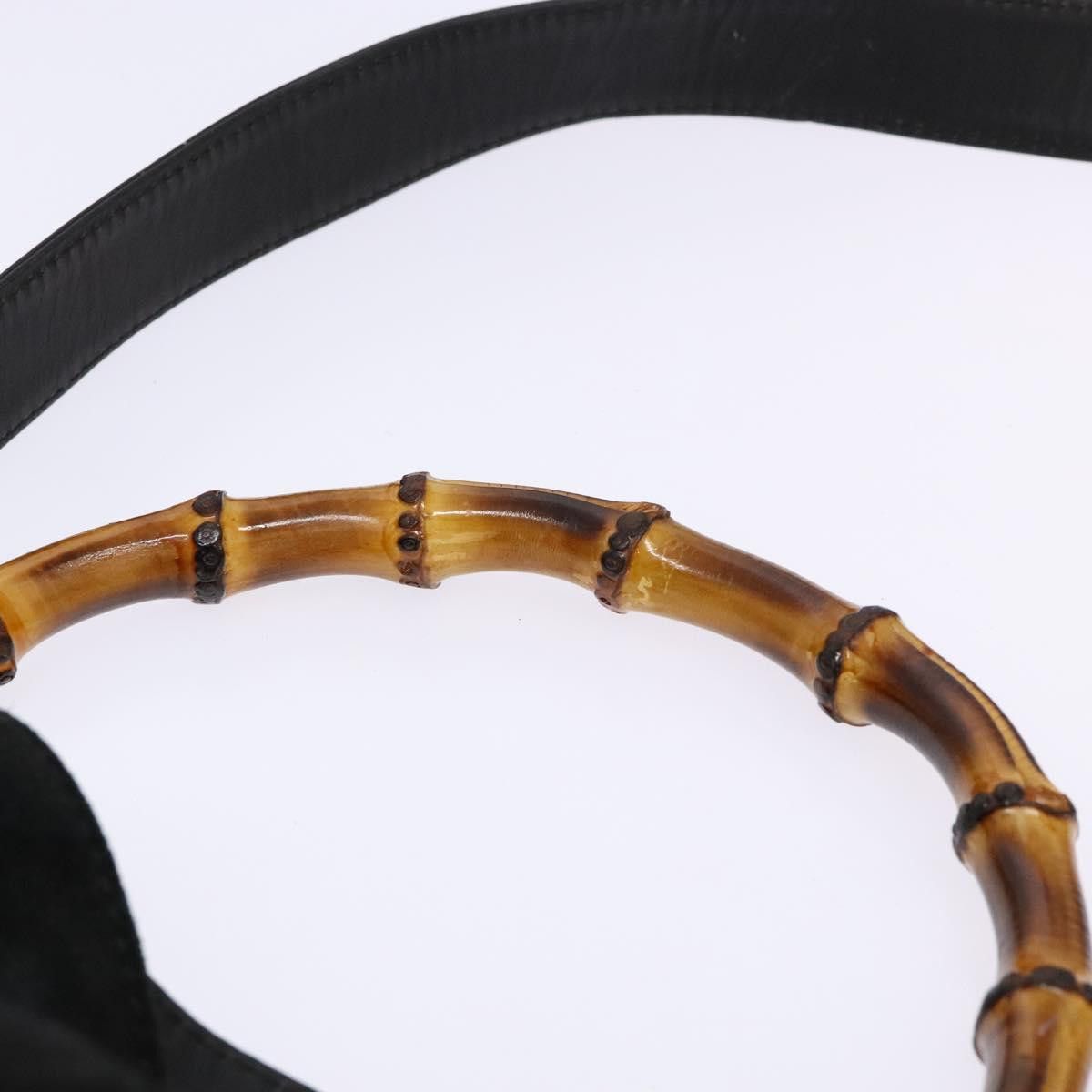 Gucci GUCCI Bamboo Shoulder Bag Suede Black Gold 001 3754 001 3754 Size ONE SIZE - 8 Thumbnail