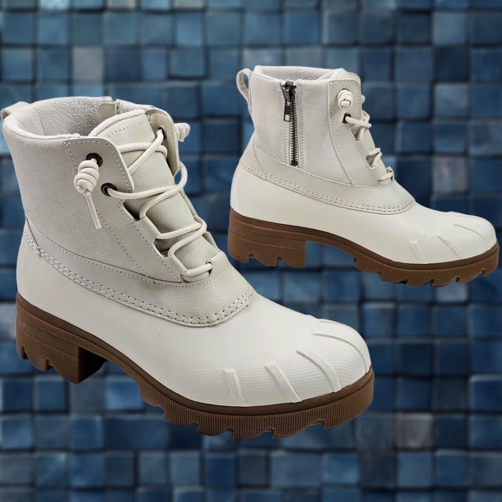 Sperry SPERRY Duck Boot Women 9.5 Ivory Fleece Lined Waterproof Suede Ascend Syren Size L / US 10 / IT 46 - 1 Thumbnail