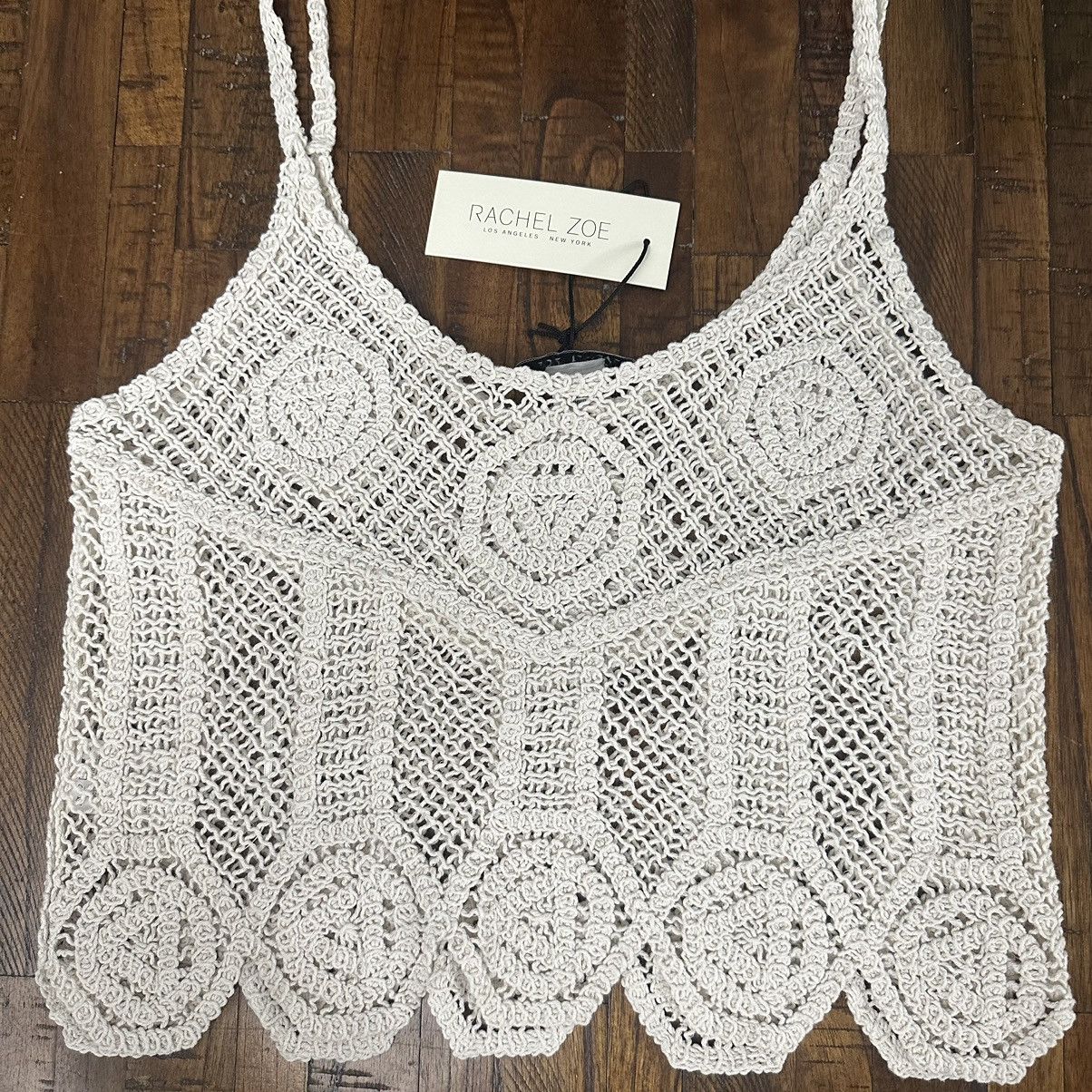 Rachel Zoe NWT Rachel Zoe Crotchet Crop Tank Top Off White Size S / US 4 / IT 40 - 2 Thumbnail