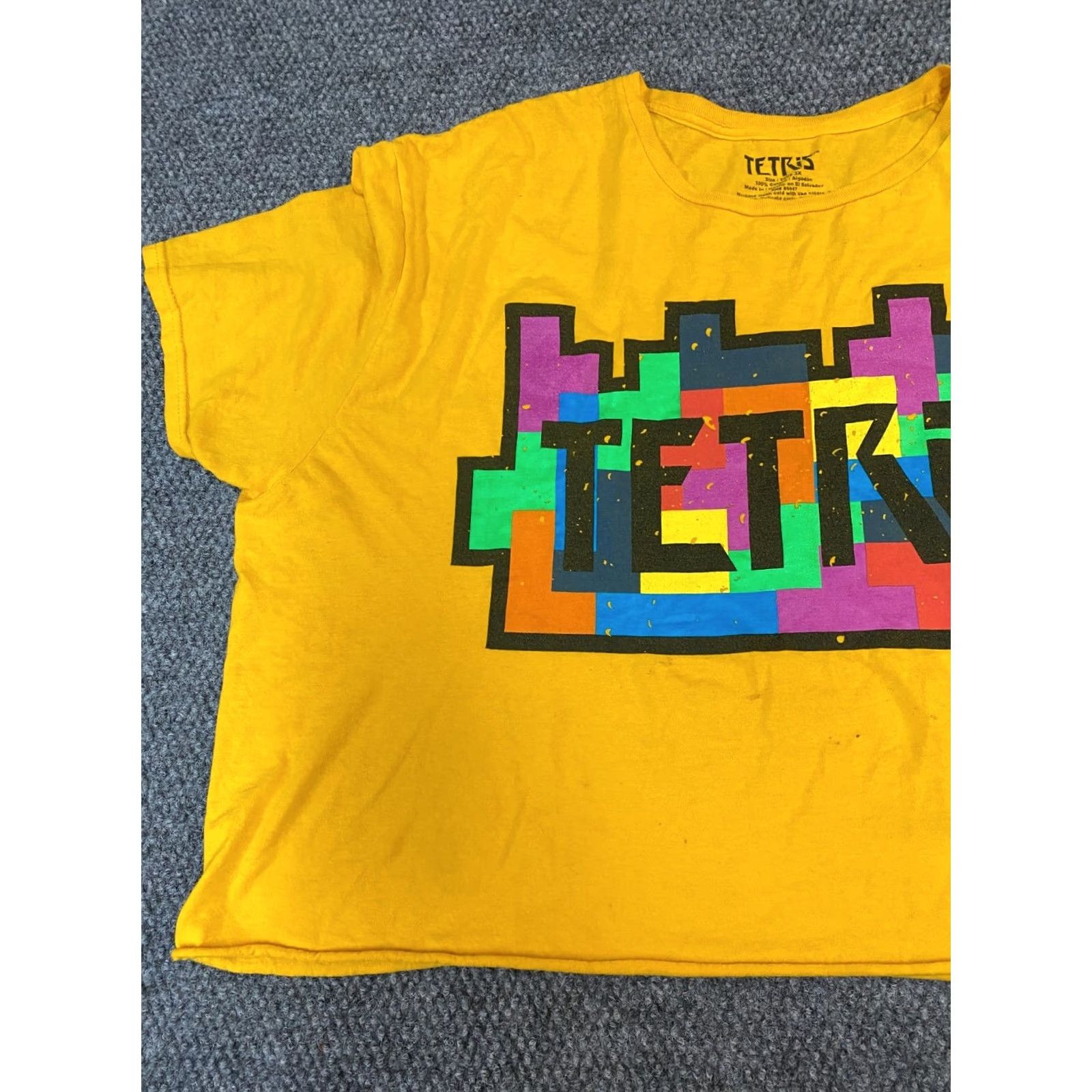 Vintage Tetris Womens Blouse 3X Plus Yellow Crew Neck Long Sleeve Ruffle Breathable Size XXL / US 16-18 / IT 52-54 - 3 Thumbnail