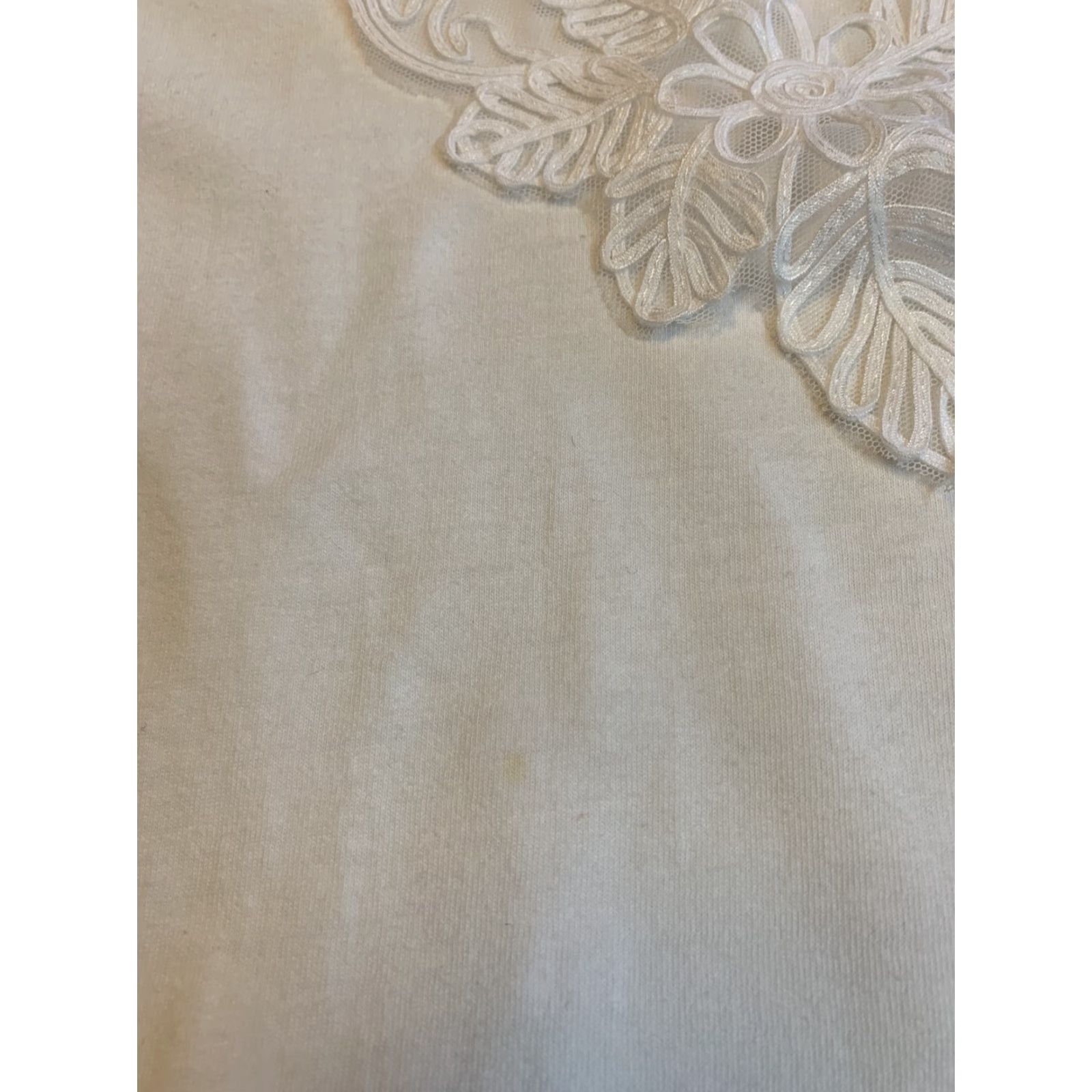 Vintage VINTAGE Cesucci Shirt 1X Plus White Lace Collar T-Shirt 1990s Womens/Casual Size XL / US 12-14 / IT 48-50 - 7 Thumbnail