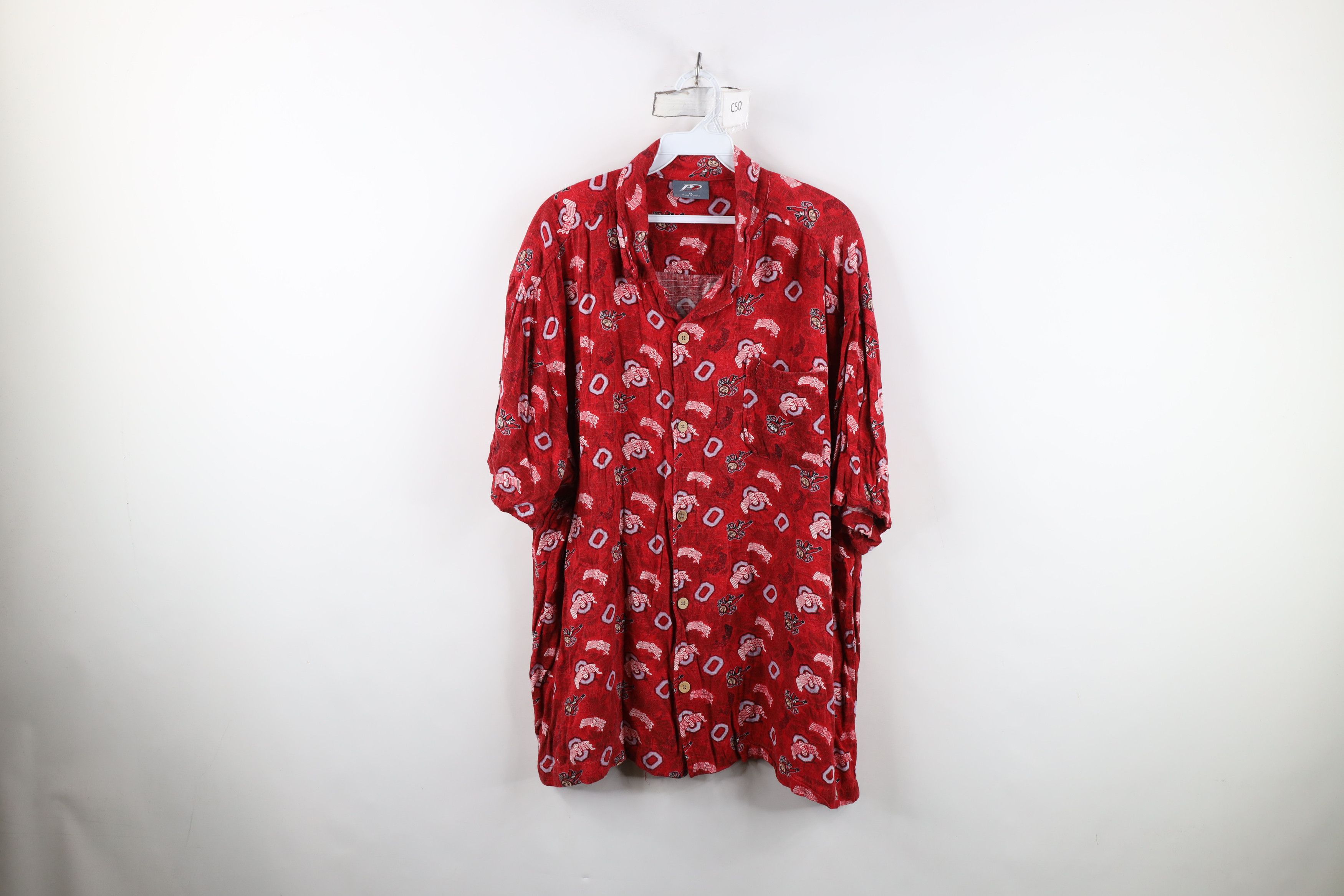 Vintage Vintage State University Short Sleeve Collared Button Shirt Size US XL / EU 56 / 4 - 1 Thumbnail