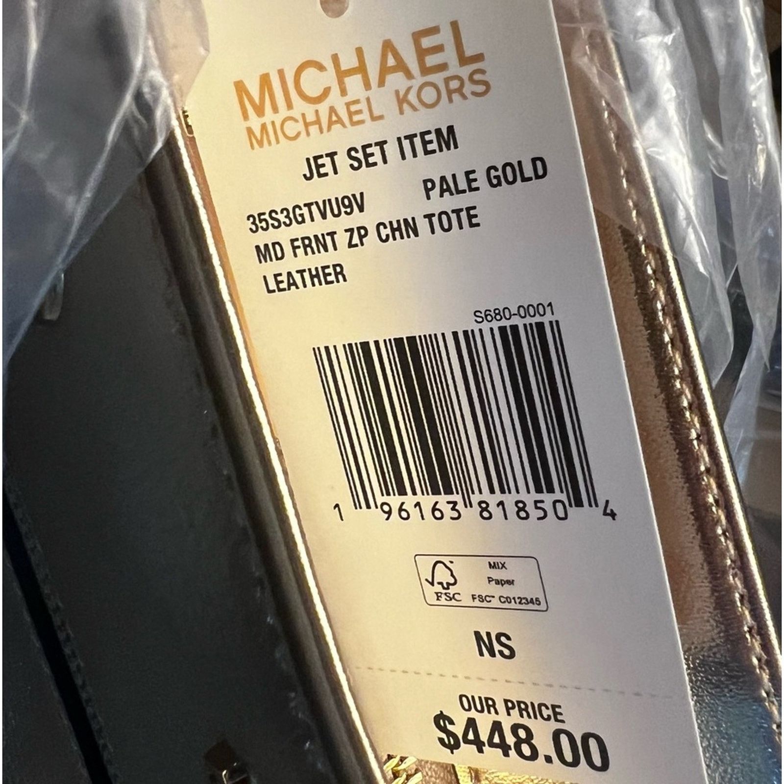 Michael Kors MICHAEL KORS Jet Set Pebbled Leather Chain Tote Bag Gold Size ONE SIZE - 4 Thumbnail
