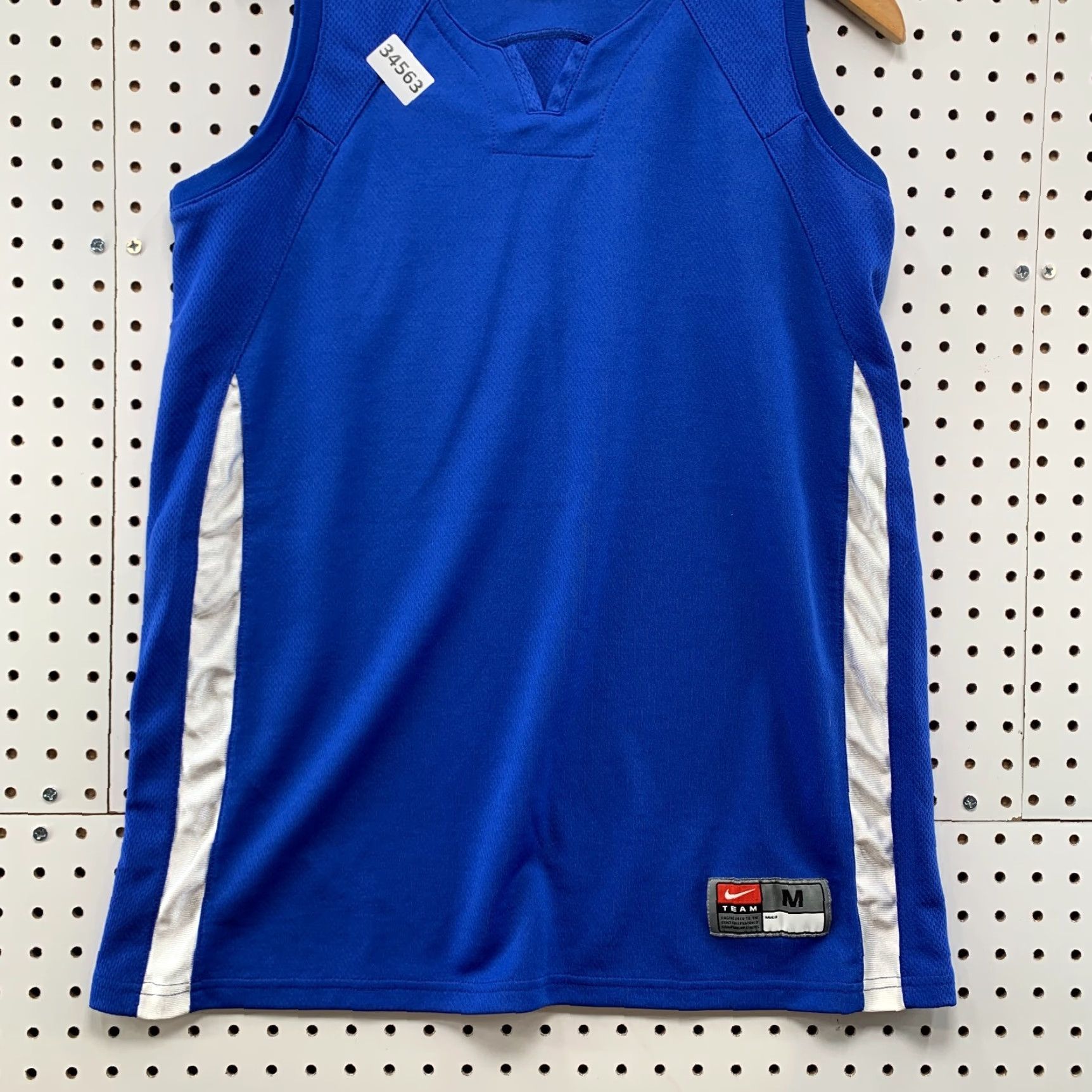 Nike VINTAGE Nike Active Shirt Womens M 90s White Blue Sleeveless Nike Dri-Fit T-Shirt - Womens Size M / US 6-8 / IT 42-44 - 3 Thumbnail