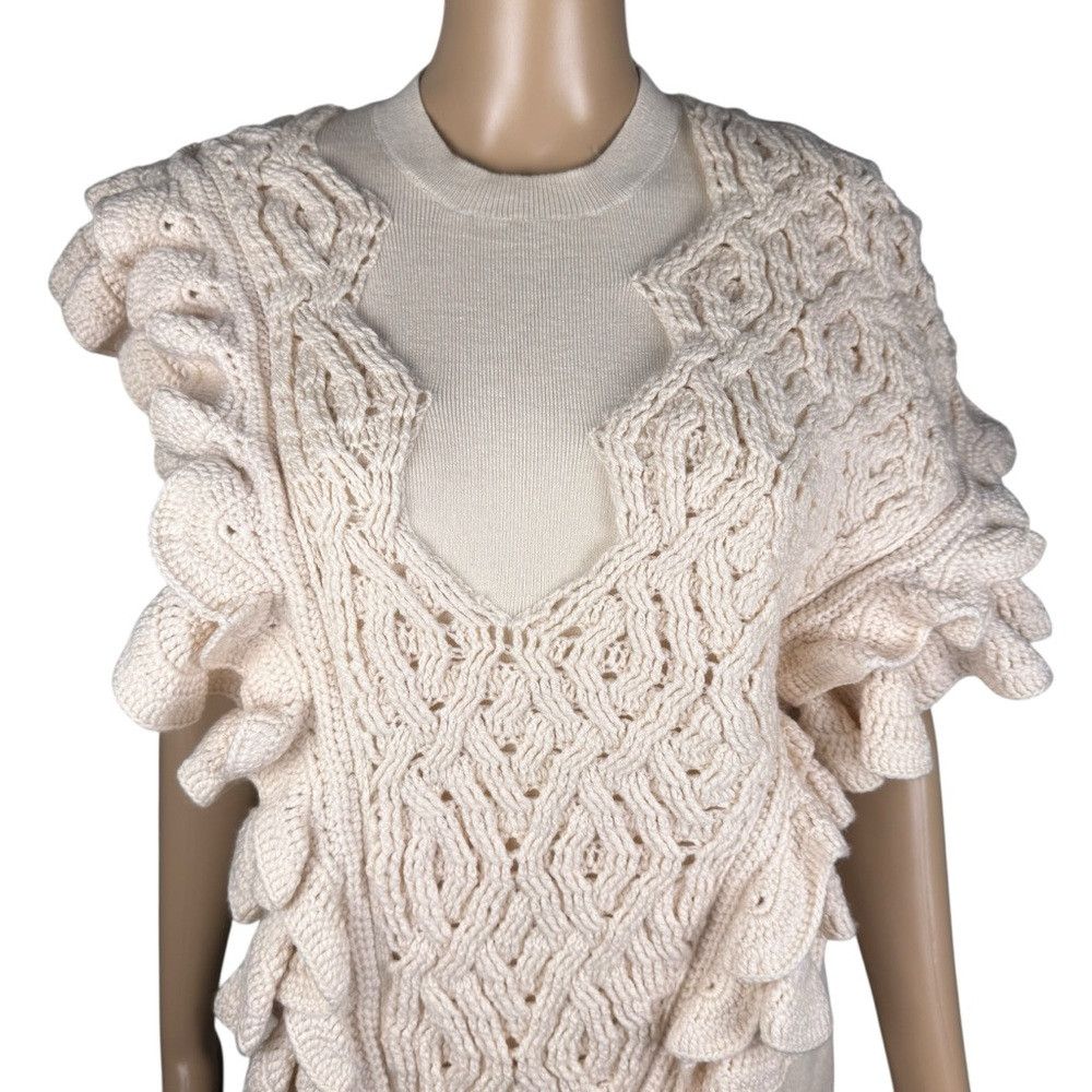 3.1 Phillip Lim Phillip Lim Wool Crochet Ruffle Sleeveless Knit Ecru Sweate Size M / US 6-8 / IT 42-44 - 9 Thumbnail