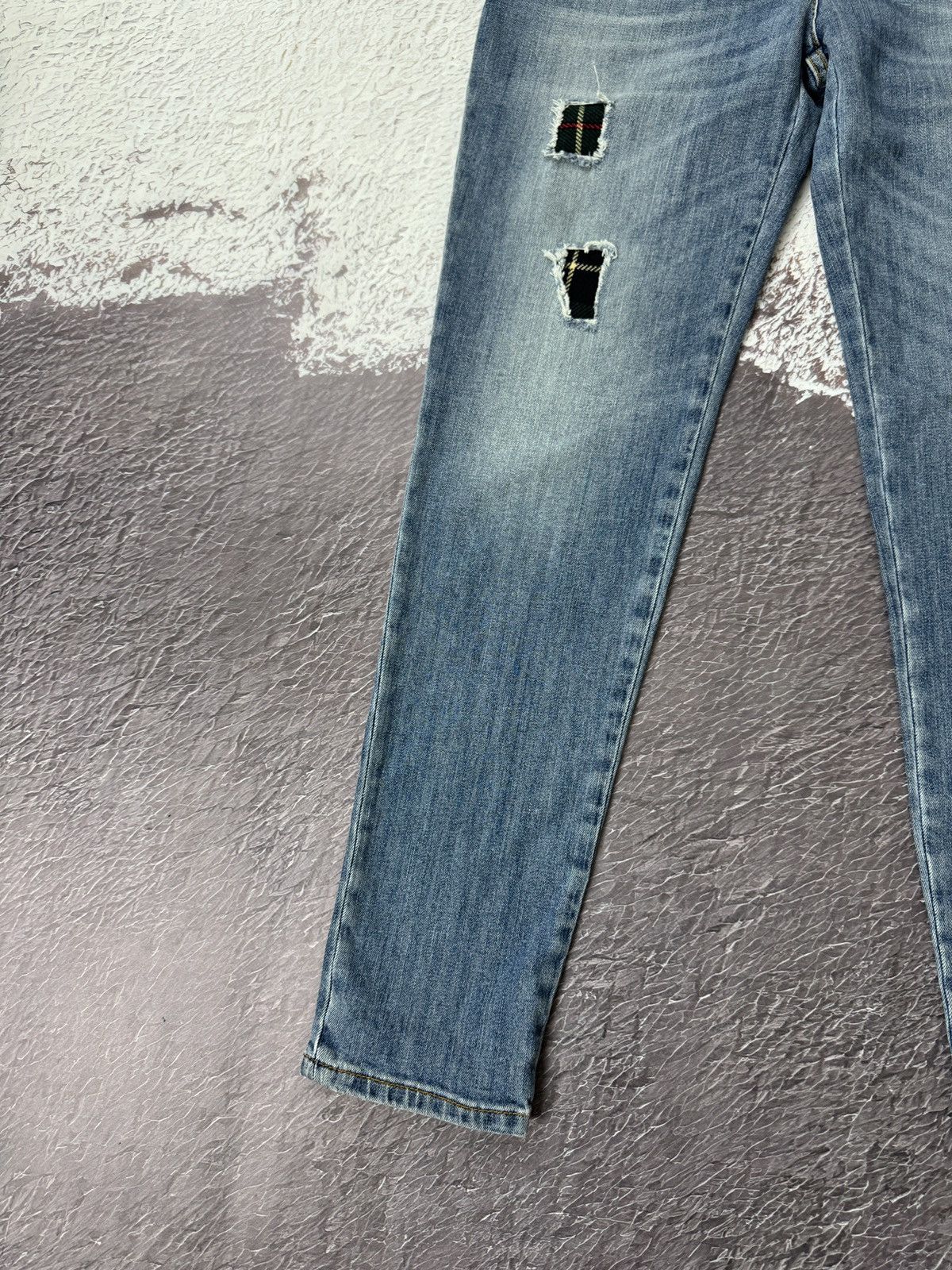 Boutique Moschino × Moschino Boutique Moschino blue distressed embroidery diamond jeans Size 30" / US 8 / IT 44 - 5 Thumbnail