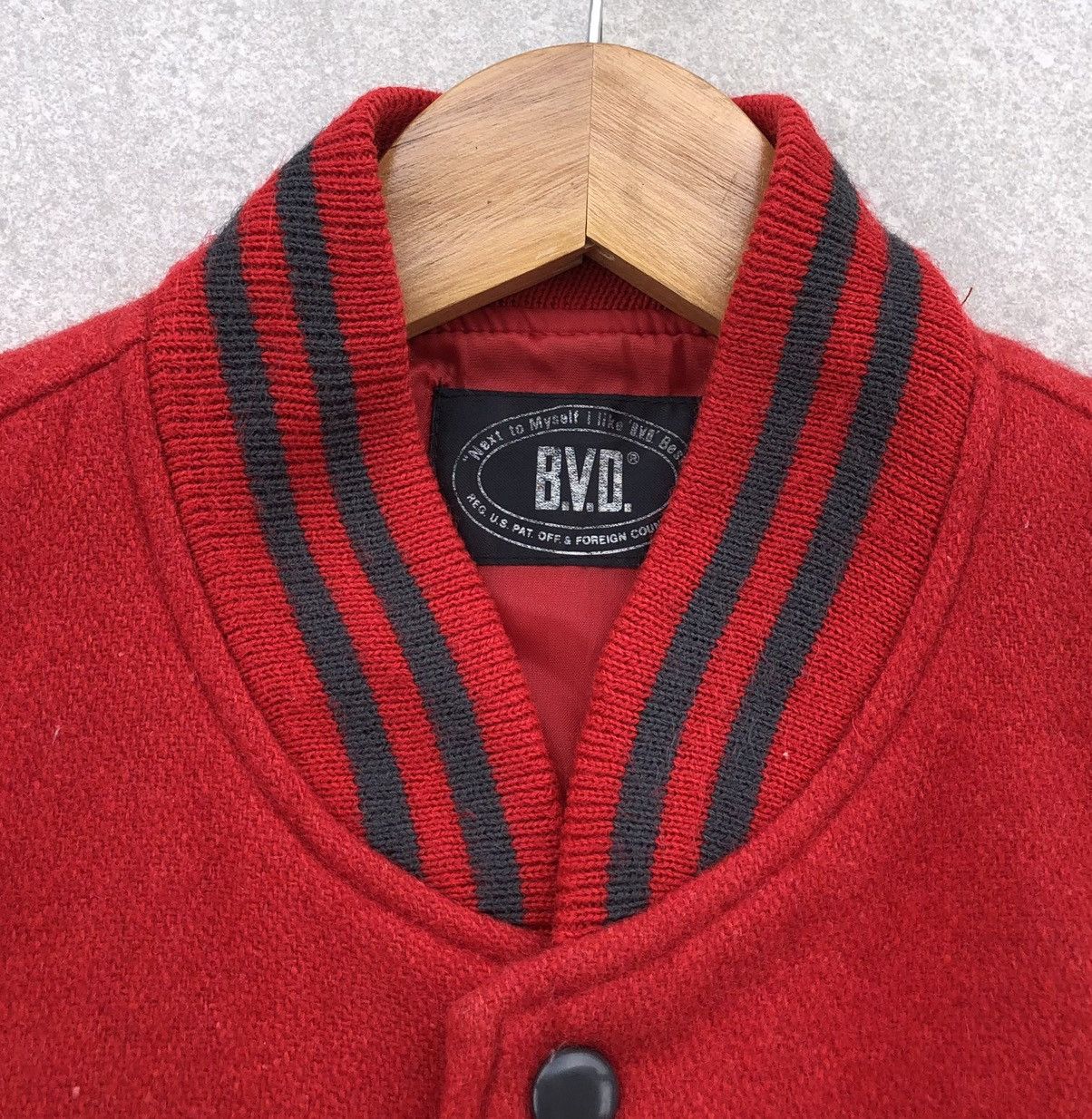 Vintage Vintage B.V.D Plain Wool Varsity Jacket Size US M / EU 48-50 / 2 - 13 Thumbnail